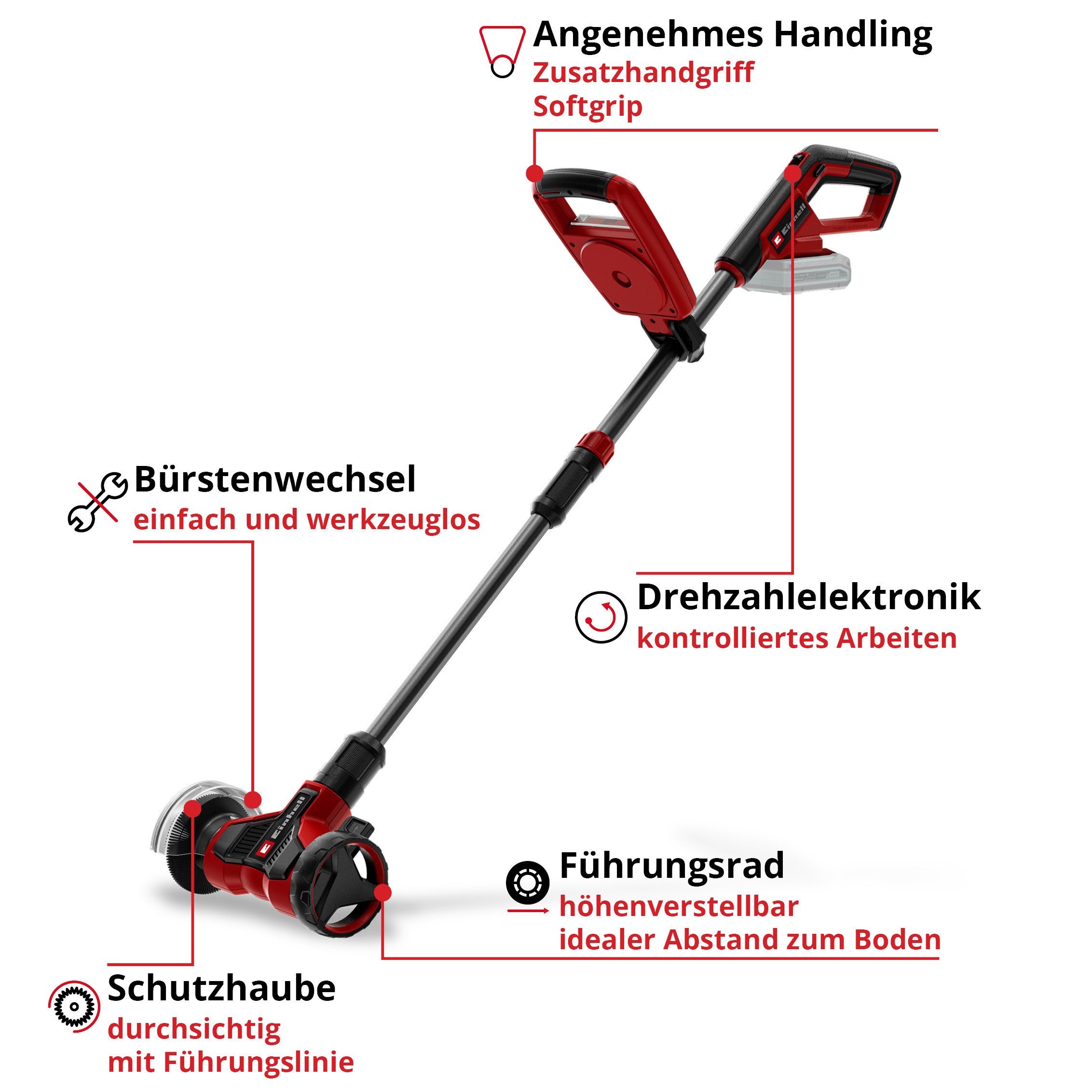 Einhell Akku-Fugenbürste GE-CC 18/110 Li E-Solo, 11 cm Bürstendurchmesser, ohne Akku und Ladegerät