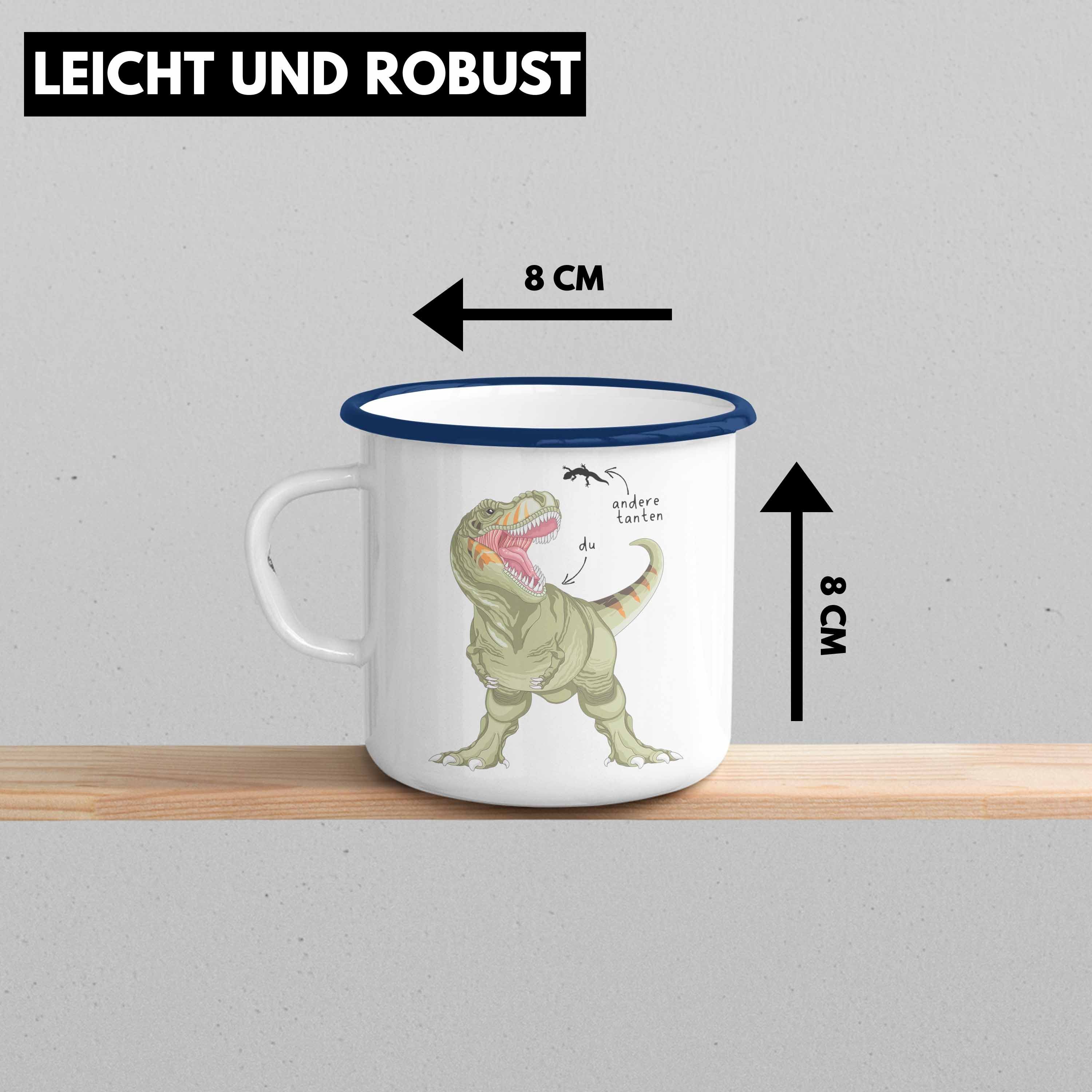 Emaille Geschenkidee Trendation Du Trendation Tasse Thermotasse Kaffeetasse für Geschenk Tante - Tanten Blau Tante Geburtstag Lustig Beste Andere