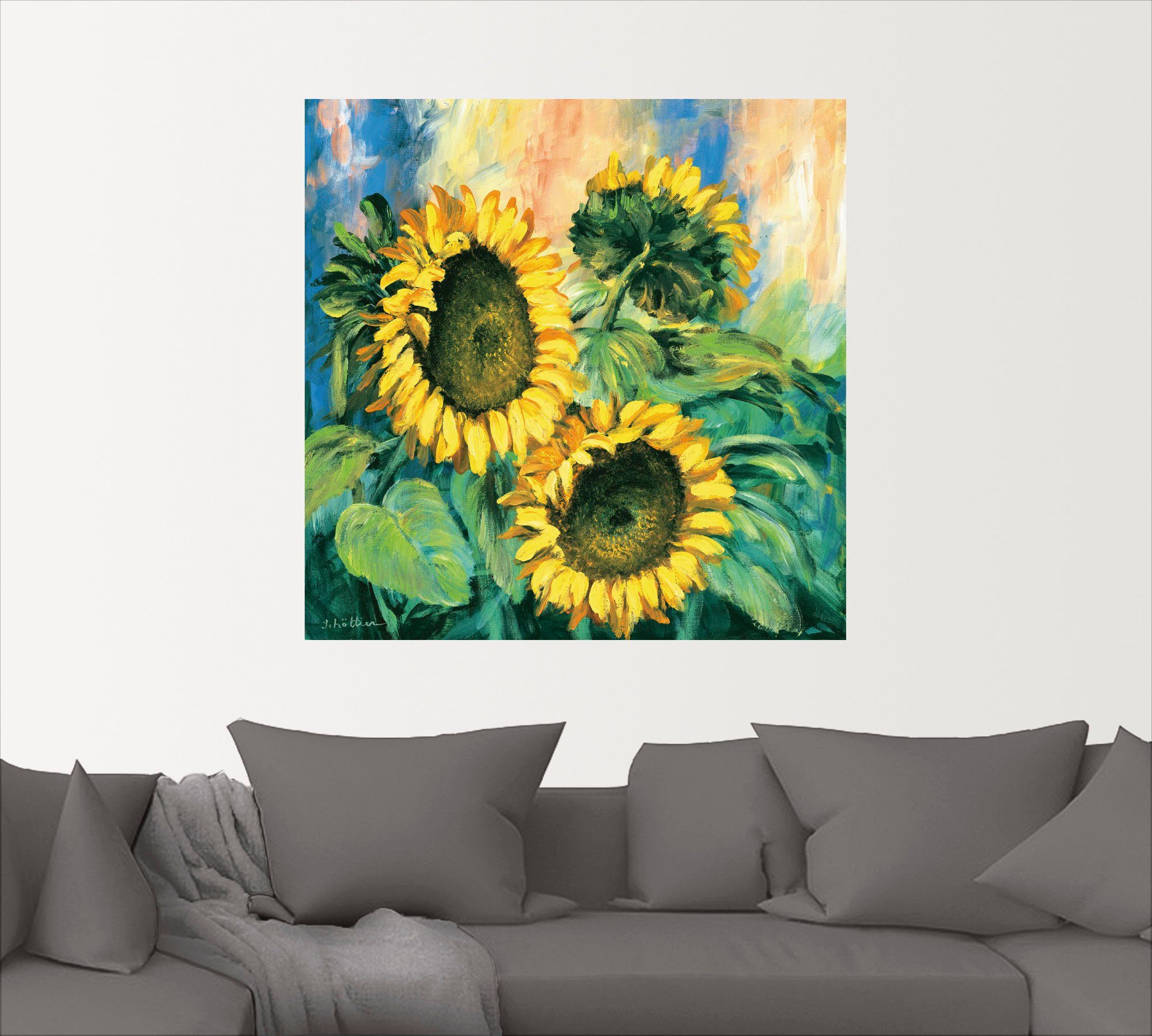 II, Poster St), Leinwandbild, Blumen oder als Artland Größen in Sonnenblumen Wandbild versch. Wandaufkleber (1