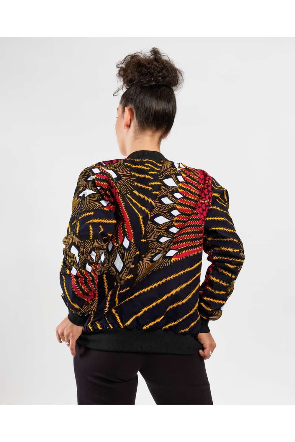 mikono Bomberjacke Kitenge - Lulu - Unisex Handgefertigt · 100 % Baumwolle (Kitenge) · Unikat – Bild 4 von 5