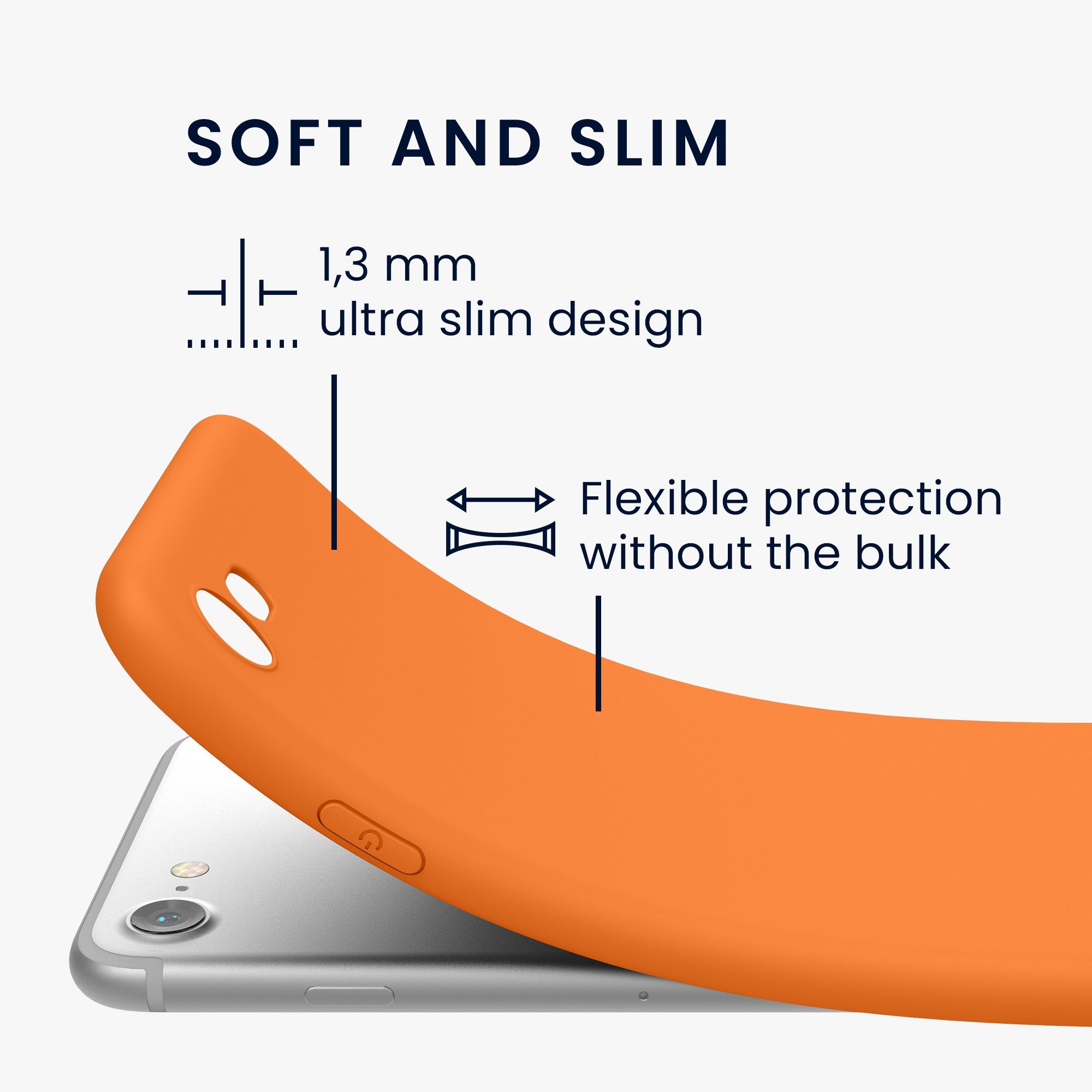 kwmobile Handyhülle Handyhülle für Apple iPhone SE / 8 / 7 Hülle, Weiches Handy Silikon Case - Schutzhülle Cover
