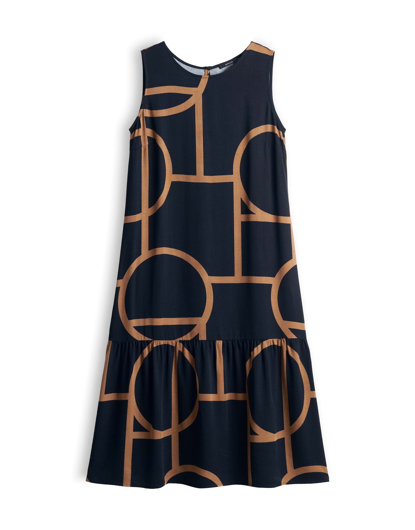 OPUS Midikleid mit grafischem Muster Volants sorgen für feminine Bewegung