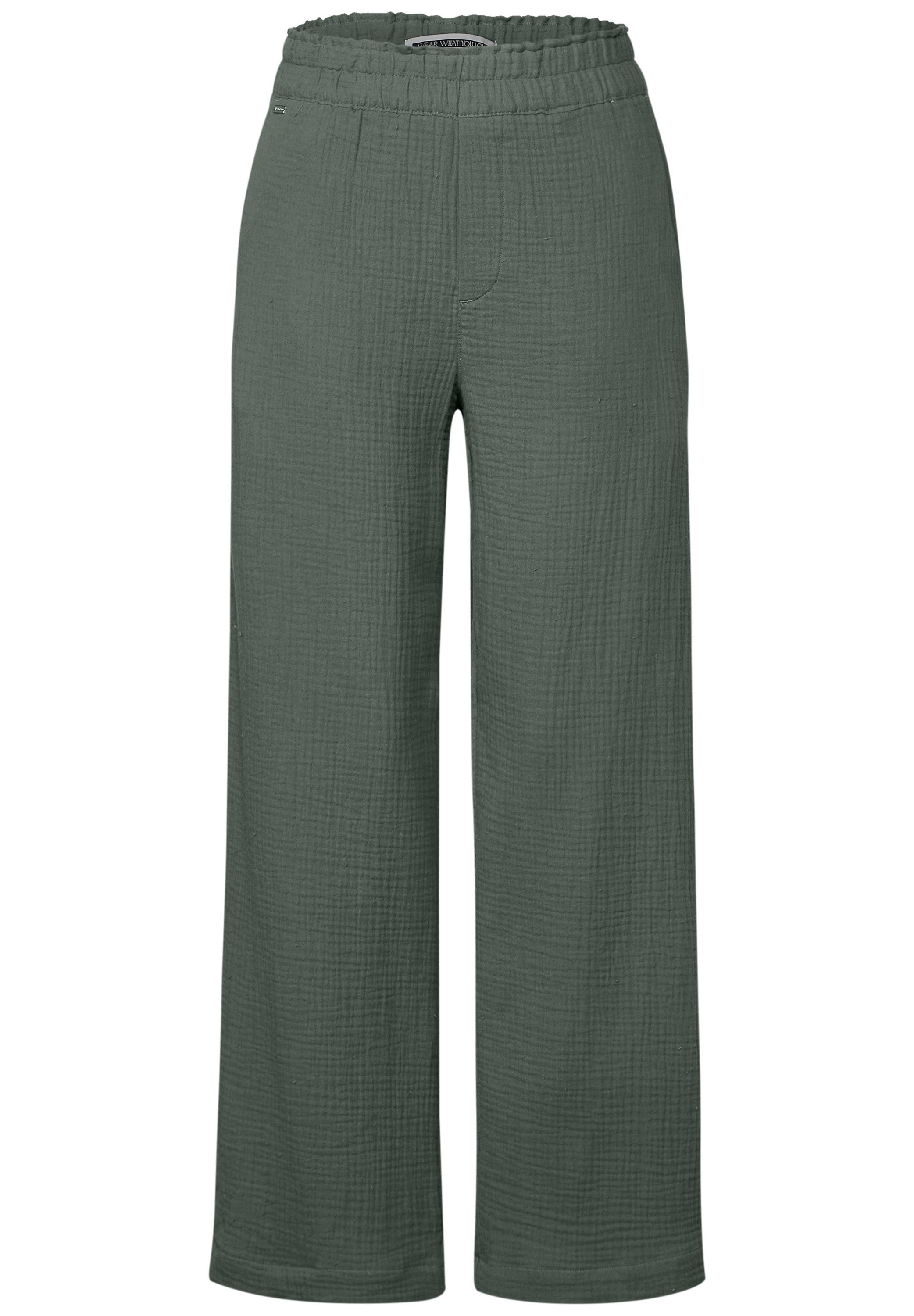 STREET ONE Stoffhose Wide Leg Musselin günstig online kaufen