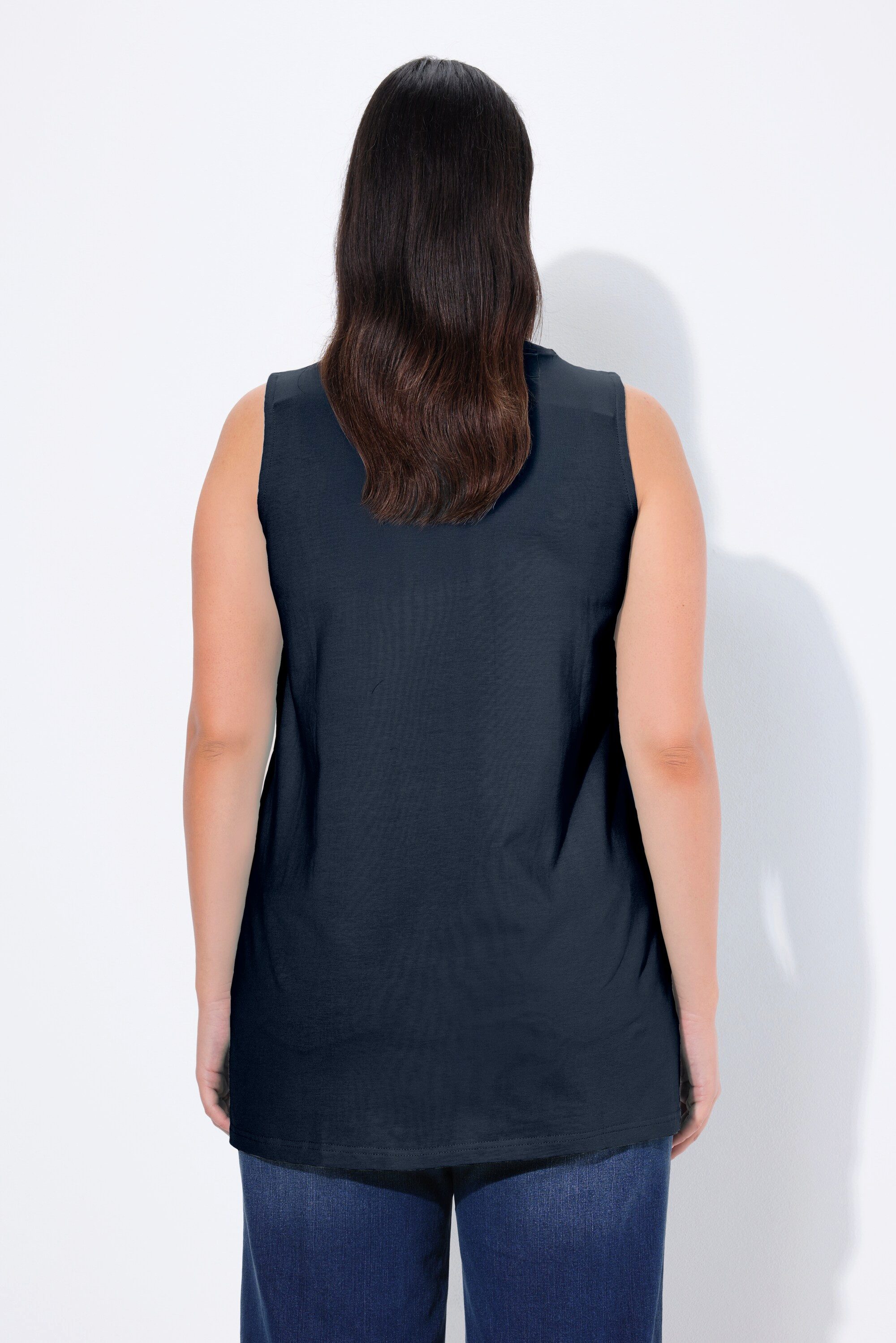 Ulla Popken Longshirt Longtop Classic Fit Carré-Ausschnitt ärmellos – Bild 3 von 5