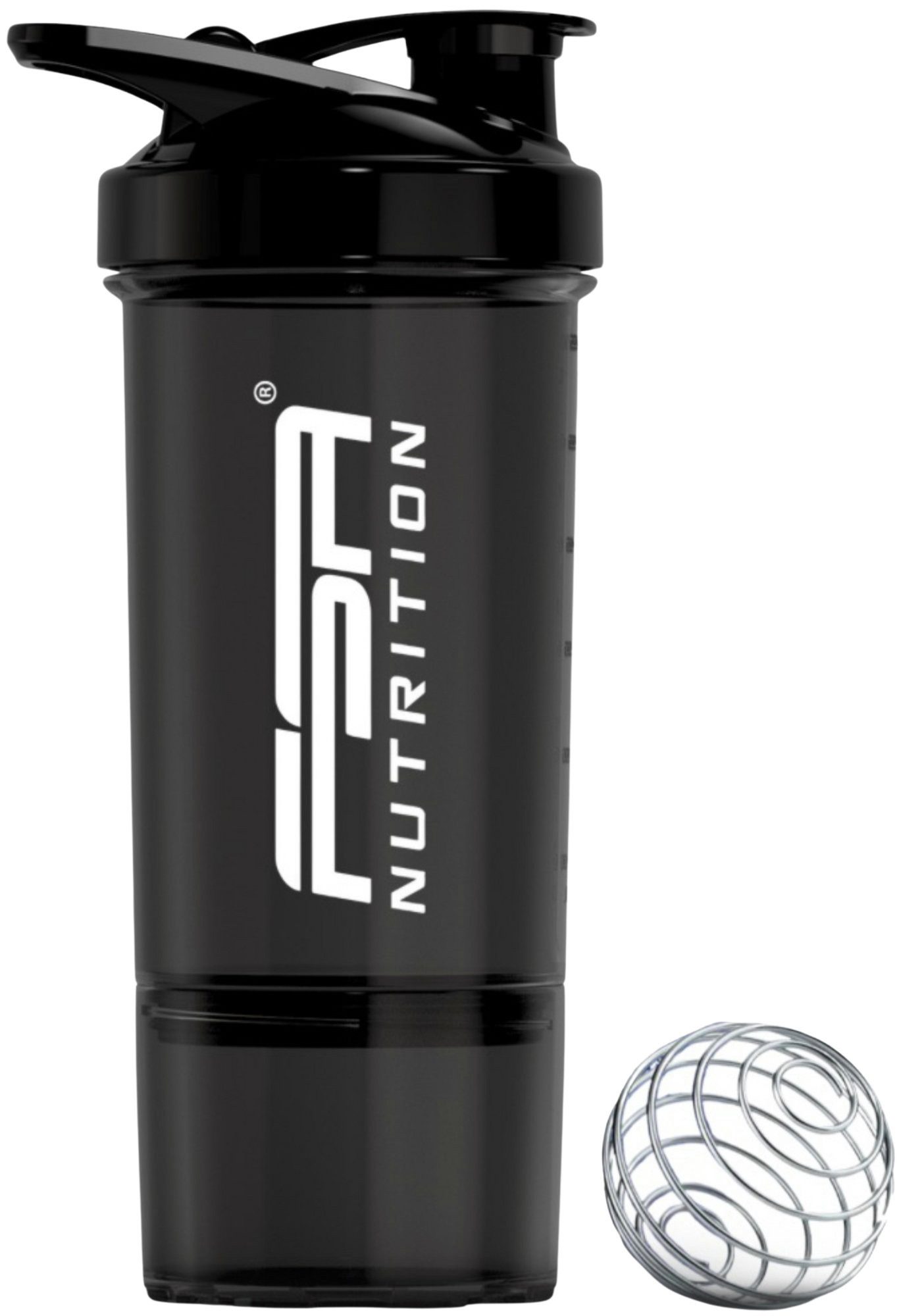 FSA NUTRITION Protein Shaker mit Pulverfach & Mischkugel - Auslaufsicher & Spülmaschinengeeignet, Shaker mit Pulverfach, Skala und Mischsieb - für Krafttraining