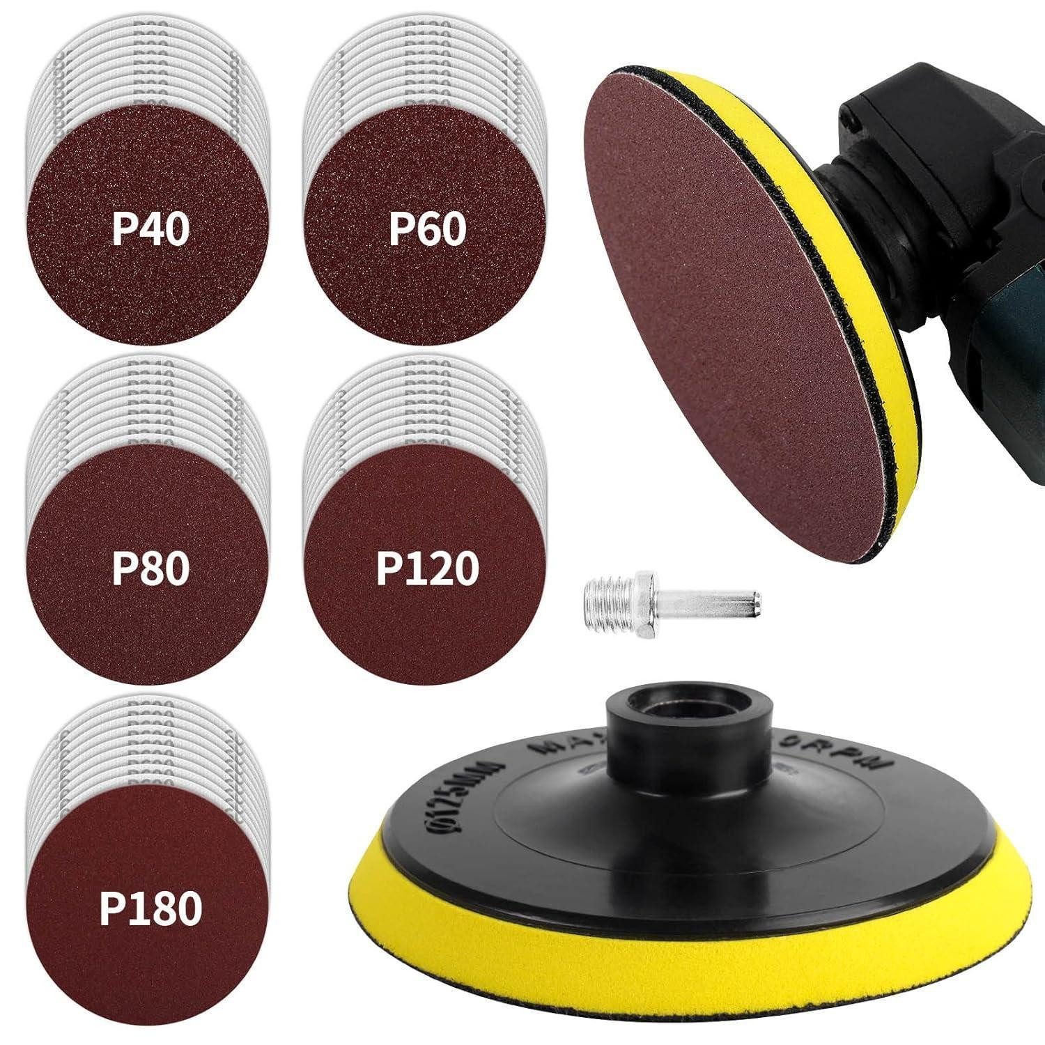 LuxusKollektion Schleifscheibe Schleifscheiben 125mm Klett 50 M14 40 60 80 120 180 Standard