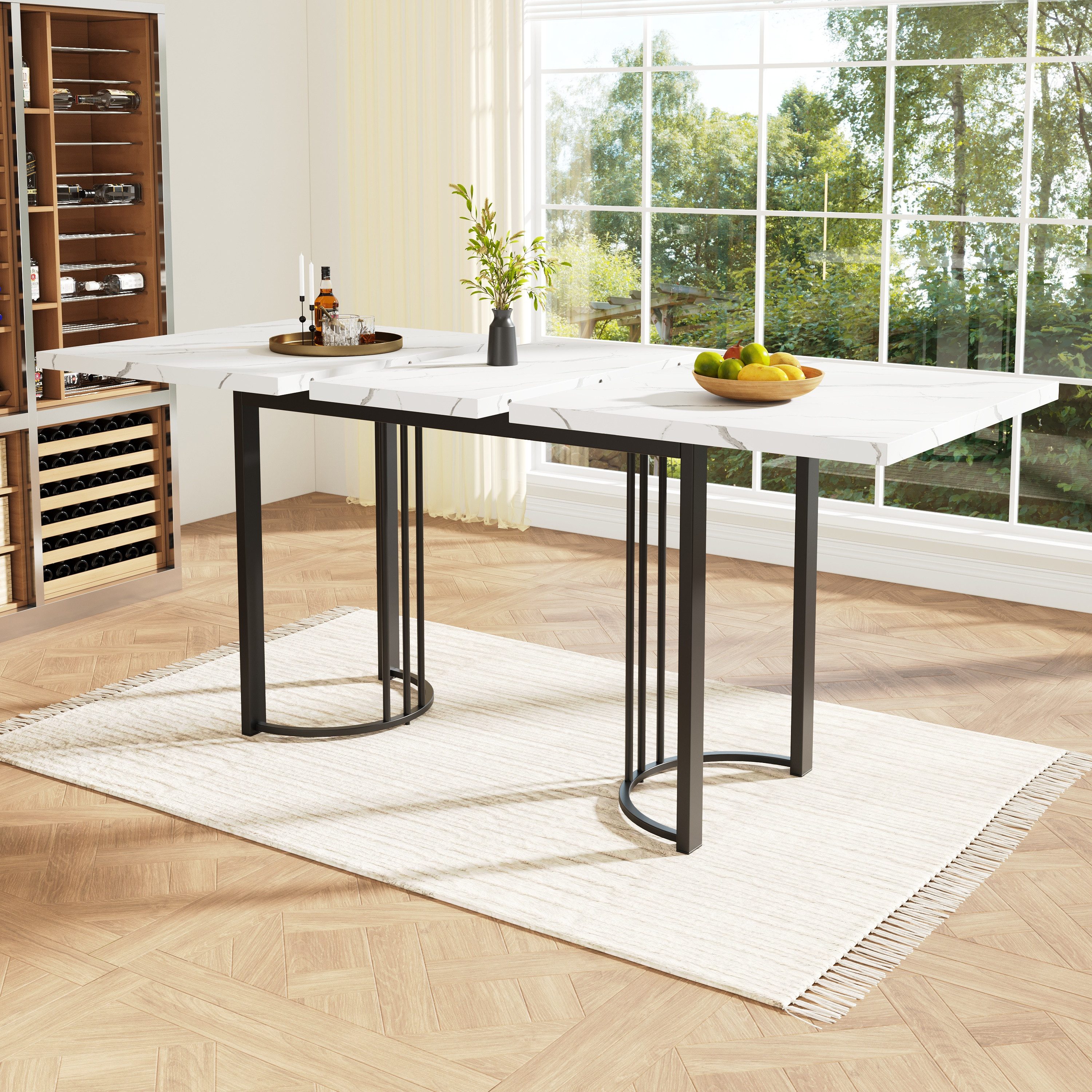 OKWISH Esstisch Essgruppe,Esstisch mit Stühlen Set, Moderner Küchentisch Se günstig online kaufen
