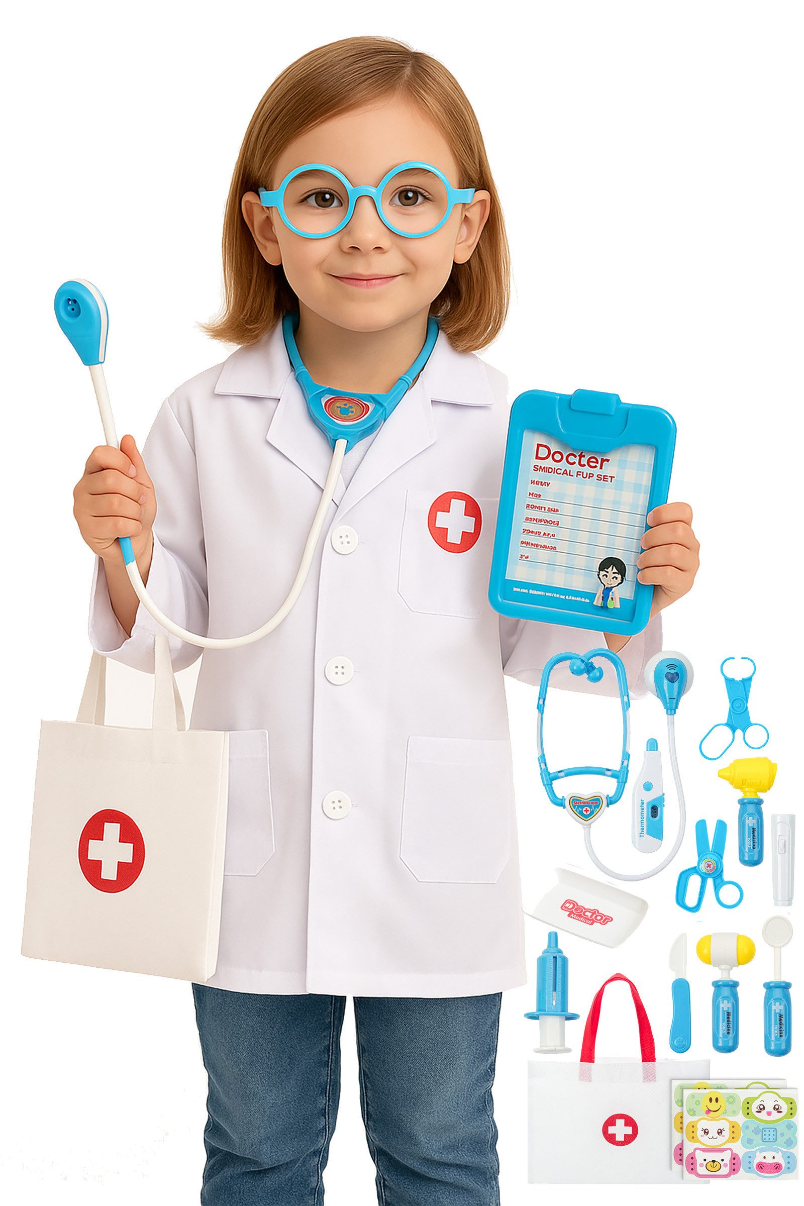 Corimori Kostüm Arzt/Tierarzt Set mit Kostüm, Rollenspiel-Set, Jahre