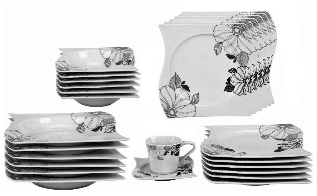 Tullip Kombiservice (36-tlg), 6 Personen, Tafelservice, Kaffeeservice, Designed in Germany