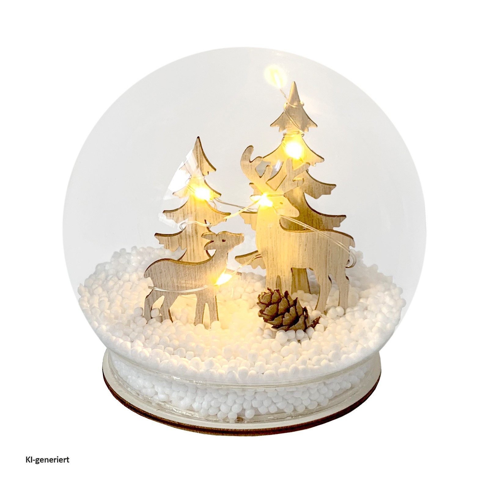 HTI-Living Schneekugel Schneekugel Rehe mit LED-Beleuchtung (Stück, 1 St., 1 Schneekugel, ohne Batterien), Weihnachtsdeko batteriebetrieben