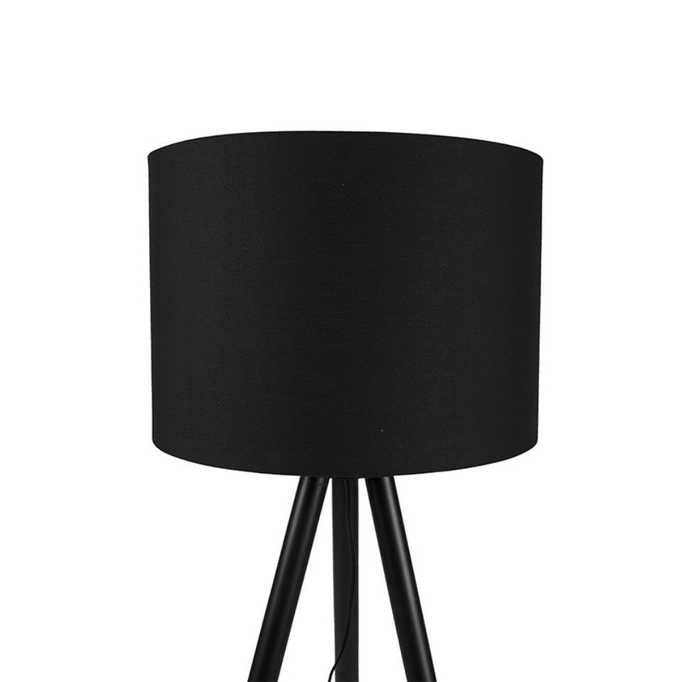 Qazqa Tischleuchte Pip, ohne Leuchtmittel, QAZQA Tisch­leuchte, e27, Schwarz, Holz, Modern