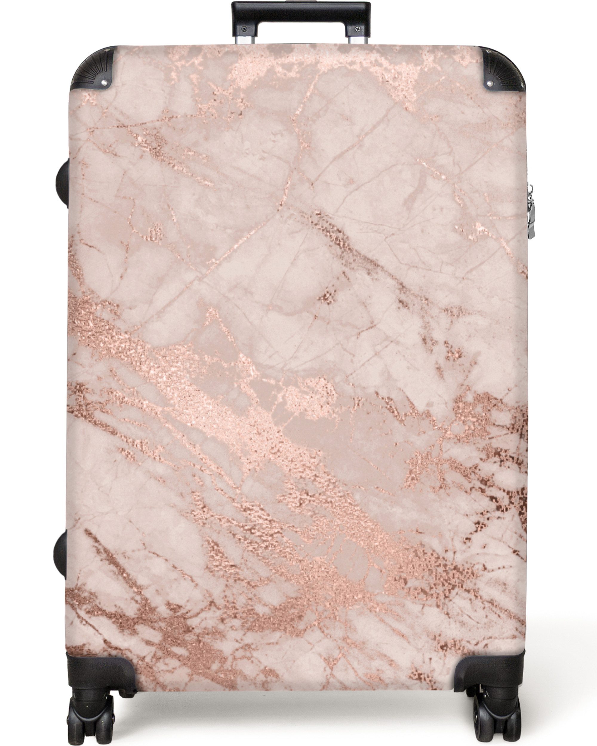 NoBoringSuitcases.com© Hartschalen-Trolley Marmor - Roségold - günstig online kaufen