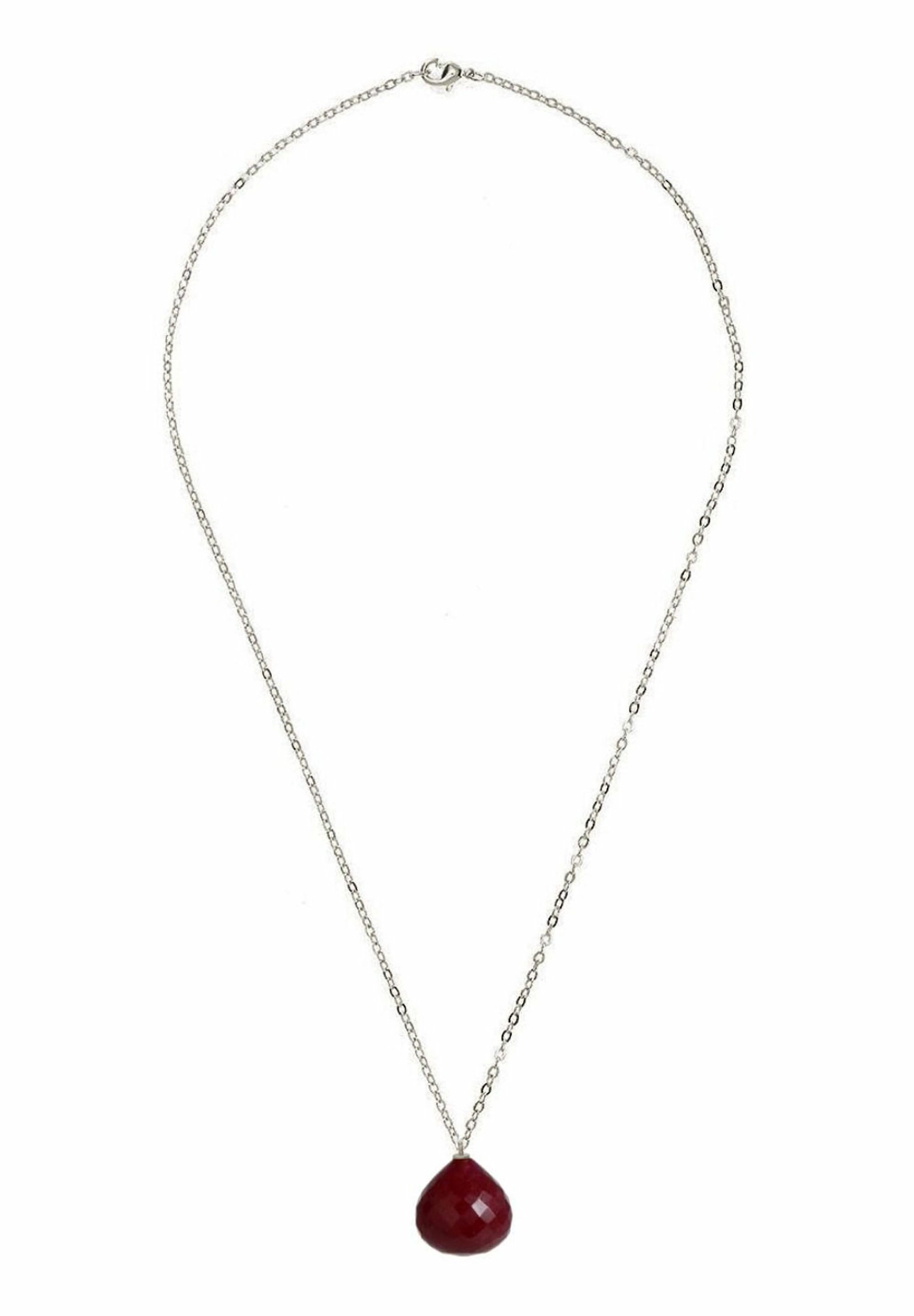 Gemshine Kette mit Anhänger 3-D Rubin