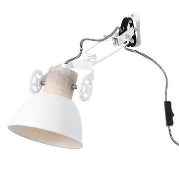 Steinhauer LIGHTING Wandleuchte, Leuchtmittel nicht inklusive, Wandlampe Wandleuchte Spotlampe beweglich Industrial Leselampe Holz