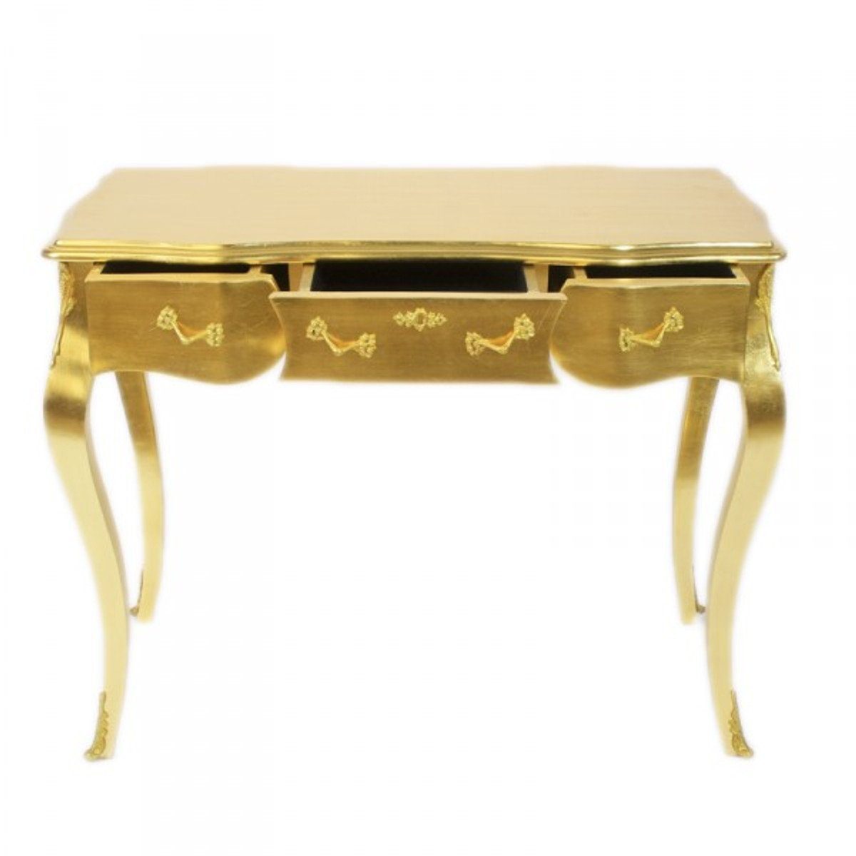 Schreibtisch Sekretär cm Padrino Casa Luxus 78 Barock Konsole x Luxus ink. 97 - Glasplatte x / 48 Gold Schreibtisch Möbel