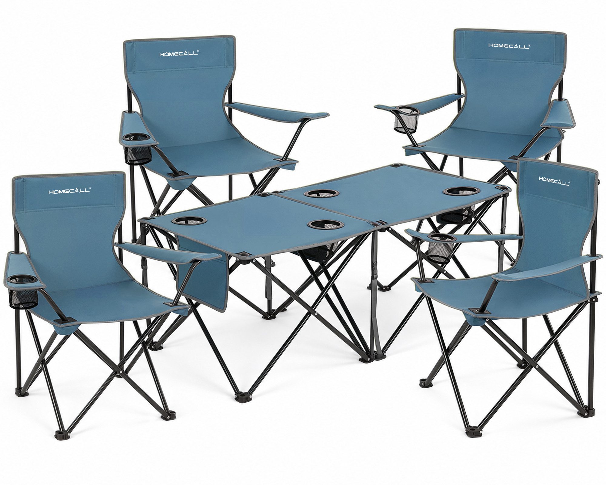 HOMECALL Campingstuhl Campingtisch mit Stühlen Klappstuhl Camping Faltstuhl Picknicktische (Rutschfest & Wetterfest, für Camping, Picknick, Angeln, 2 St), Faltstuhl Campingstuhl mit Tisch Klapptisch mit Stühlen