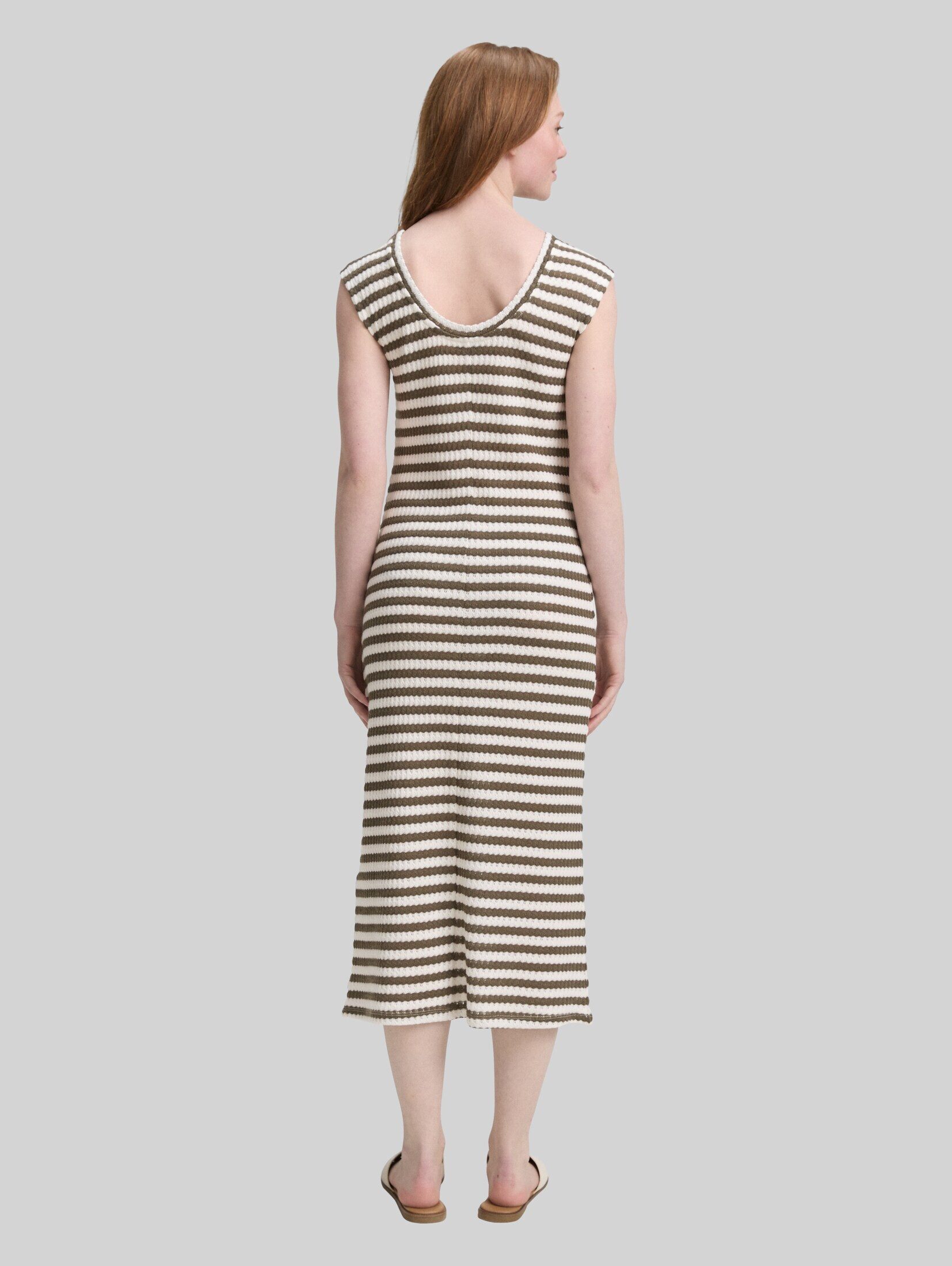 TOM TAILOR Denim Sommerkleid Kleider & Jumpsuits Midi-Kleid mit Streifenmuster