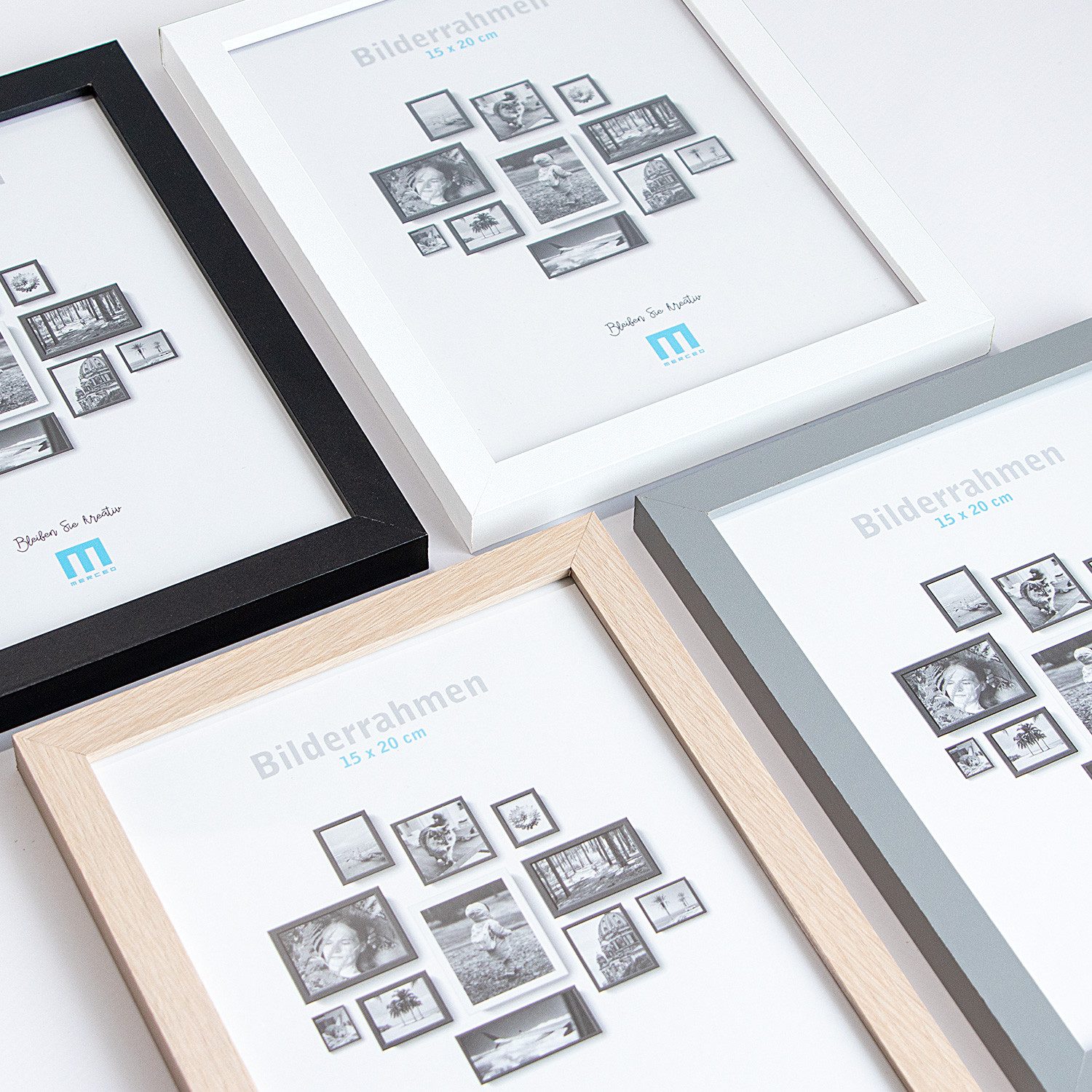 M MERCEO Bilderrahmen, 6er Set 15x15cm Bilderrahmen in weiß (MDF, Acrylglas günstig online kaufen