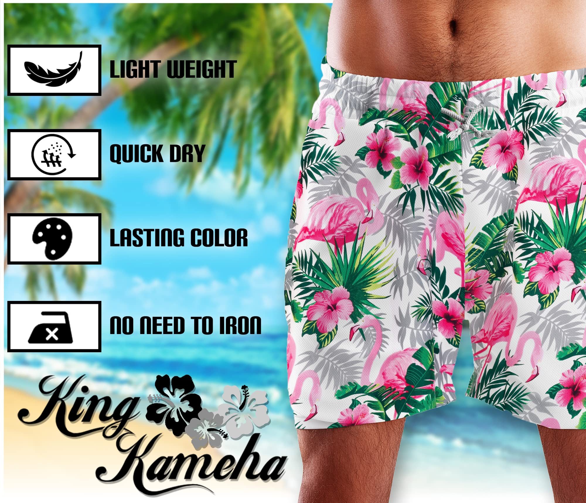 King Kameha Badeshorts Flamingo Flowers Funky günstig online kaufen