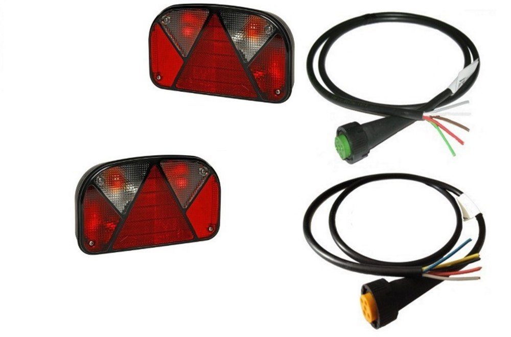 Anhänger Aspöck Multipoint 2 Leuchten Set - Leuchte R und L + OpenEnd Kabel 3m