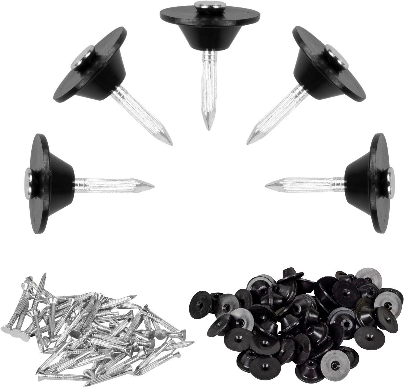 Windhager Hochbeet Befestigungsnägel für Hochbeet Noppenfolie 100 Stk. (100 St), robuste Stahl Dichtnägel für Noppenbahn 3,5 x 30 mm