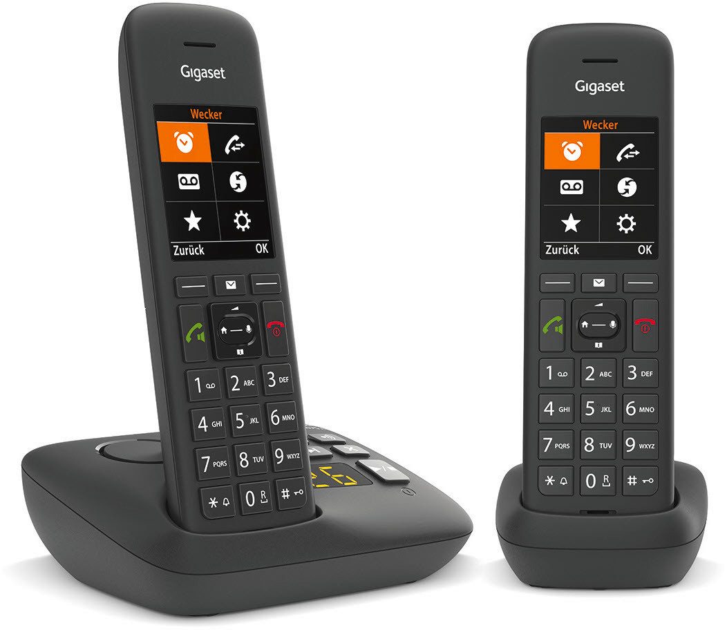 Gigaset C575A Duo Schnurloses DECT-Telefon (Mobilteile: 2, Anrufbeantworter, 2 Mobilteile)