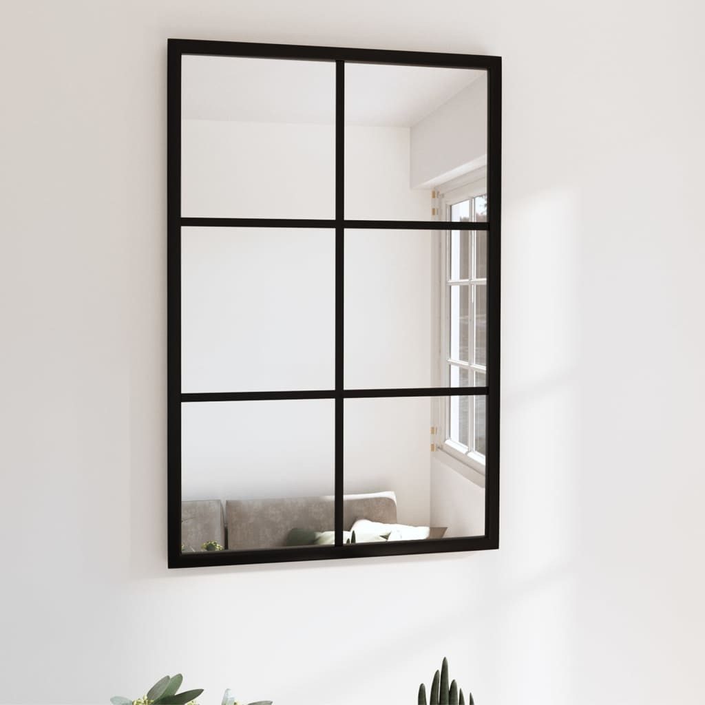vidaXL Spiegel aus Metall in Schwarz (BxH: 40x60 cm)