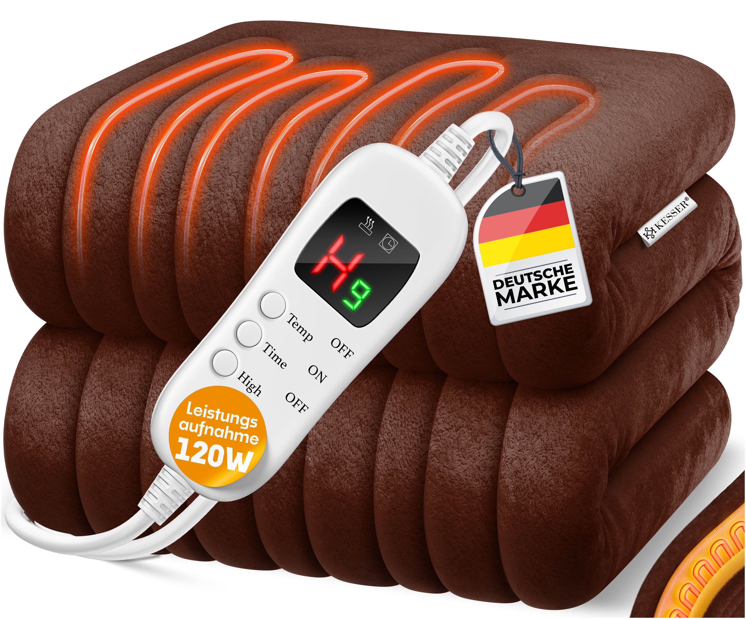 KESSER Heizdecke, aus Plüsch Kuscheldecke, GS geprüft elektrische Wärmedecke waschbar