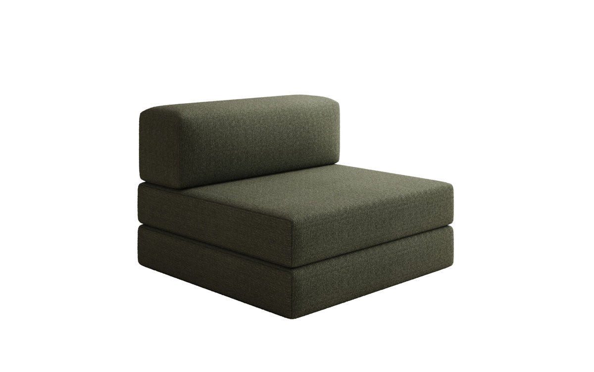 Luxusbetten24 Sofaelement Designer Sofa Mittelmodul Lazy in Bouclé, mit ausklappbarer Liegefläche
