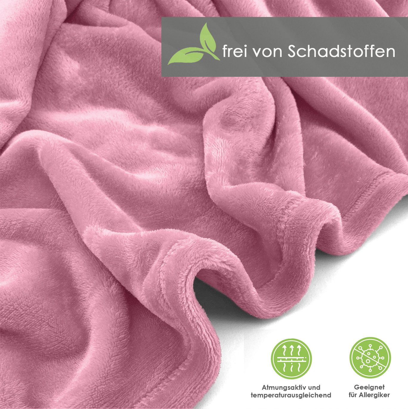 Wohndecke Premium Super Soft Flanell Kuscheldecke Sofadecke, heimtexland, super weich und flauschig, Allergiker geeignet, atmungsaktiv