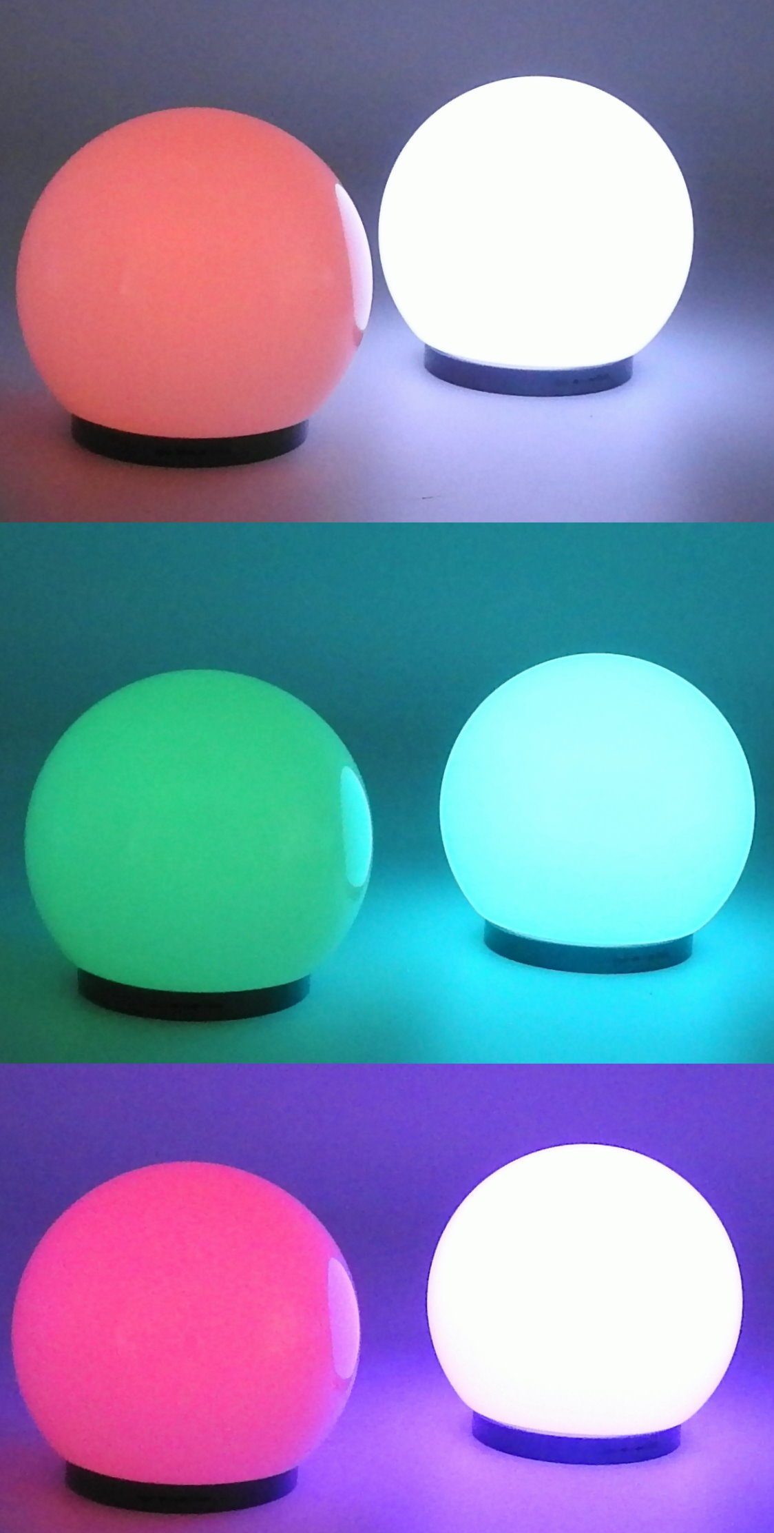 ANSMANN® LED Gartenleuchte 2er Set, fest rund Lampe Gartenlampe LED Kugel Set integriert, Deko Garten