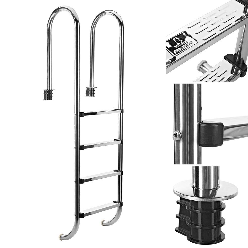 Poolleiter Edelstahl Poolleiter Schwimmbad Leiter Hochbeckenleiter 3 - 5 stufig