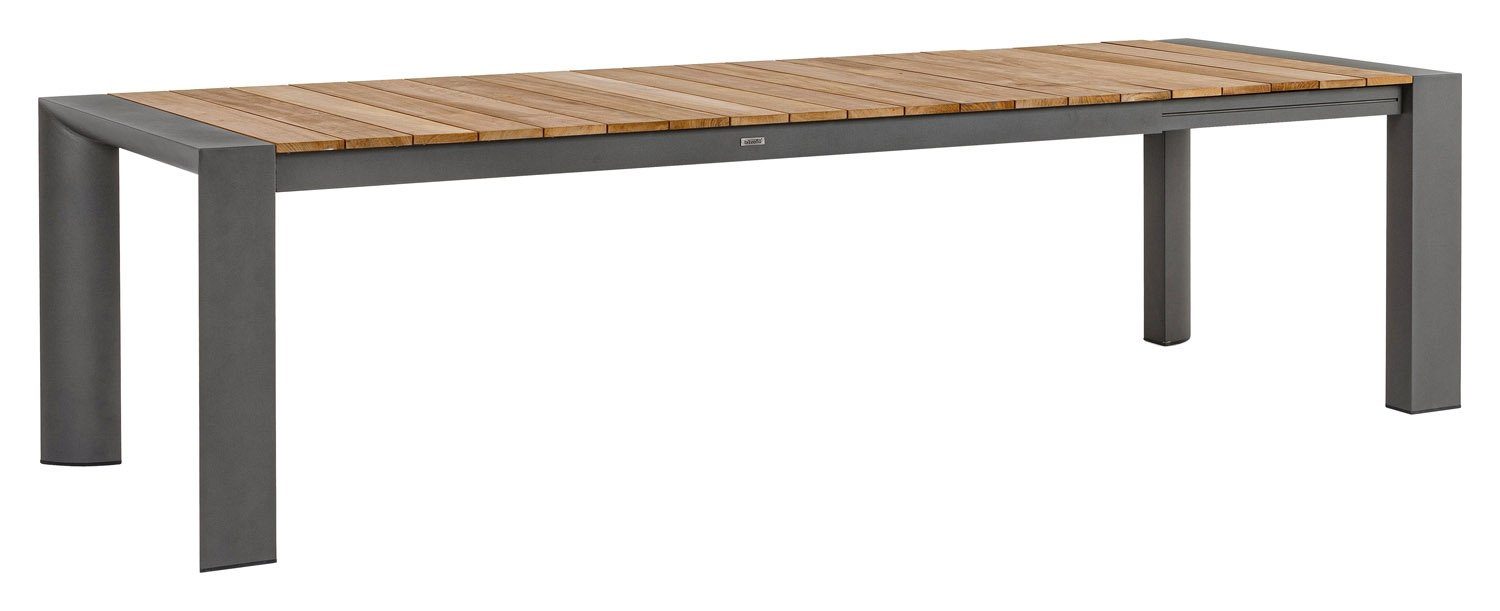 Tischplatte Aluminium, cm, CAMERON, 228 aus 100 x Anthrazit, 294 Ausziehbar, Natur24 Gartentisch Bizzotto Braun, - Teakholz