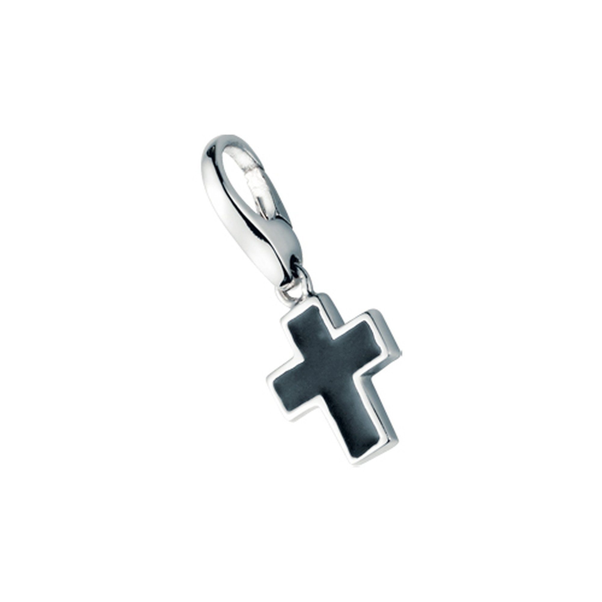 GIORGIO MARTELLO MILANO Charm Kreuz schwarzes Kreuz, Silber 925