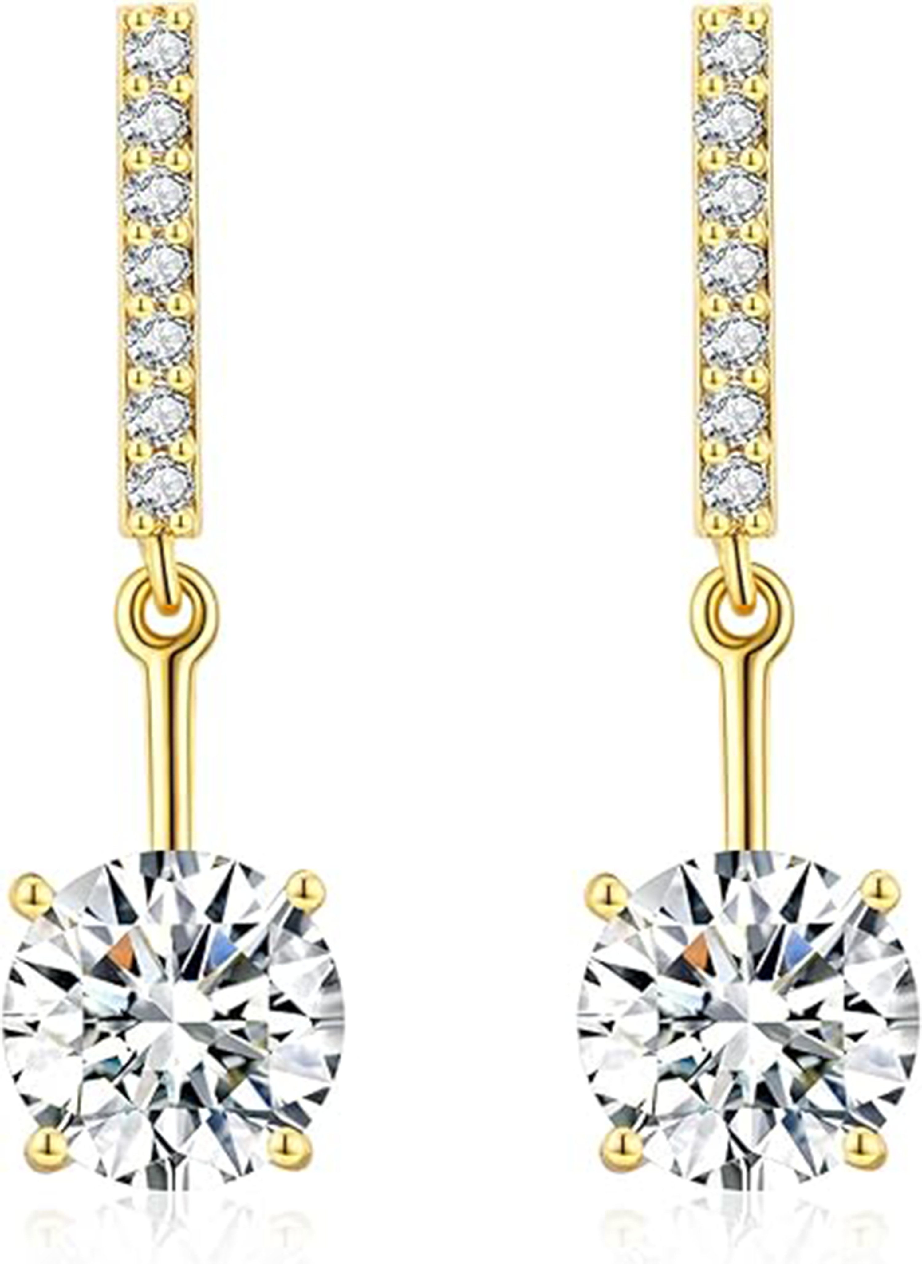 Jumpeak Paar Ohrstecker 585 Gold, exquisite Ohrringe mit 1ct runden Brillanten aus Laborzucht, Diamantohrringe, inklusive edler Geschenkbox.