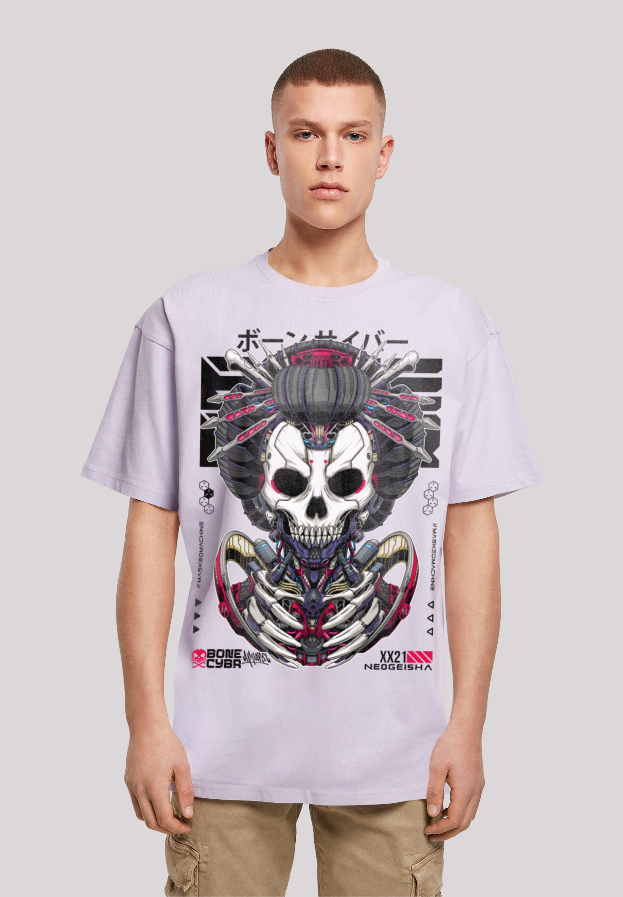 F4NT4STIC T-Shirt Bone Cyber lilac CYBERPUNK Print STYLES