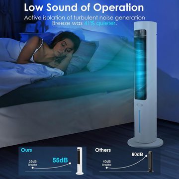 TLGREEN Turmventilator Aroma-Funktion mit Eiskristallbox,LED-Anzeige, 50°-Oszillation,12-Stunden-Timer,für Schlafzimmer,Wohnzimmer,Büro,Weiß