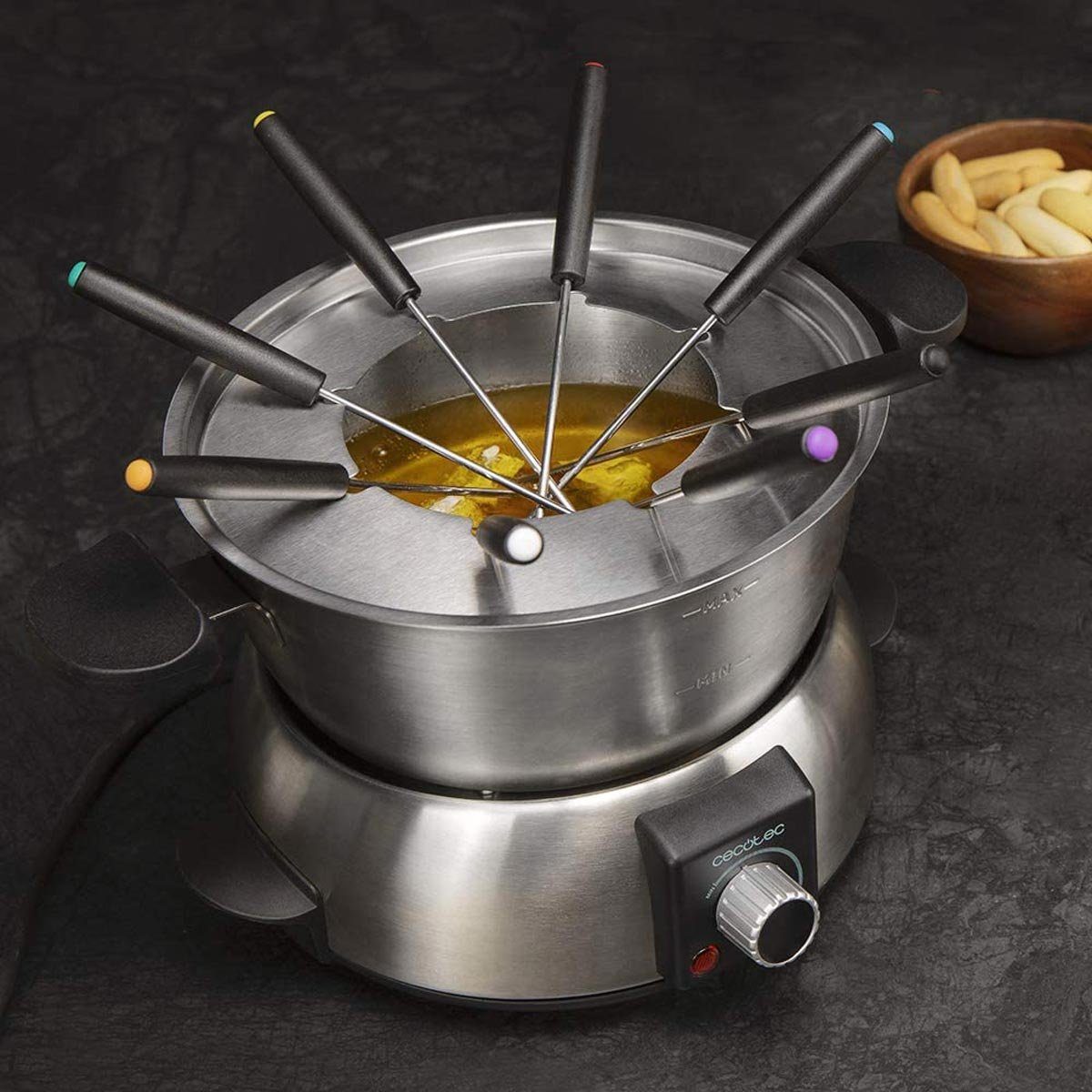 Cecotec Elektro-Fondue 08018 Fleisch-, Käse und Schoko-Fondue-Set für 8 Personen