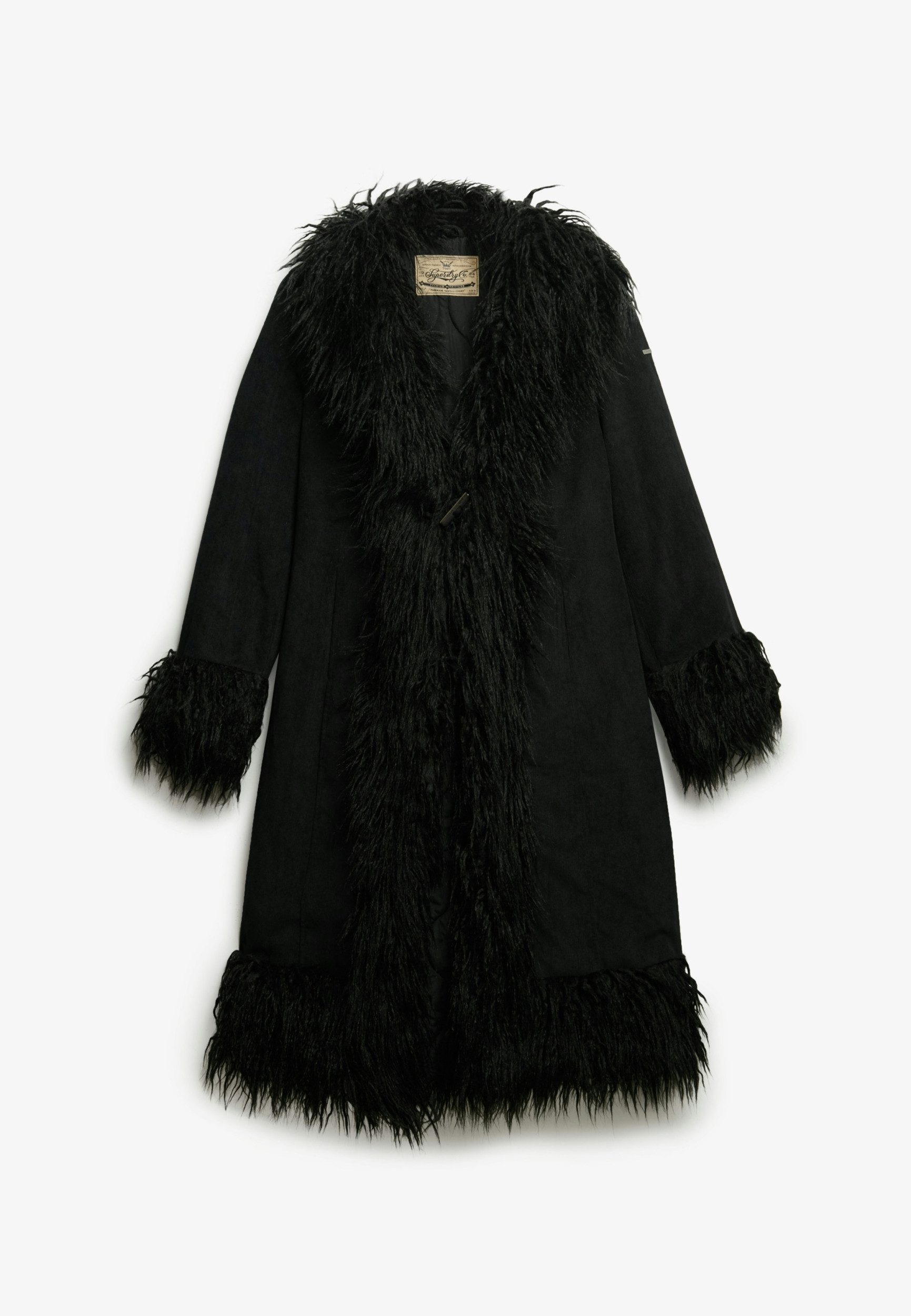 Superdry Kurzmantel LONG AFGHAN COAT Black – Bild 3 von 5