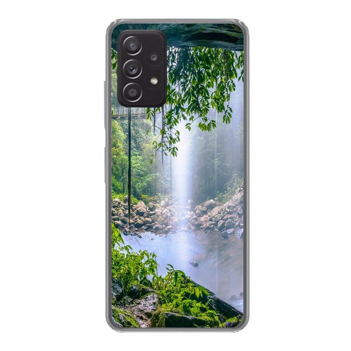 MuchoWow Handyhülle Dschungel - Regenwald - Wasser - Wasserfall - Pflanzen Handyhülle Telefonhülle Samsung Galaxy A33