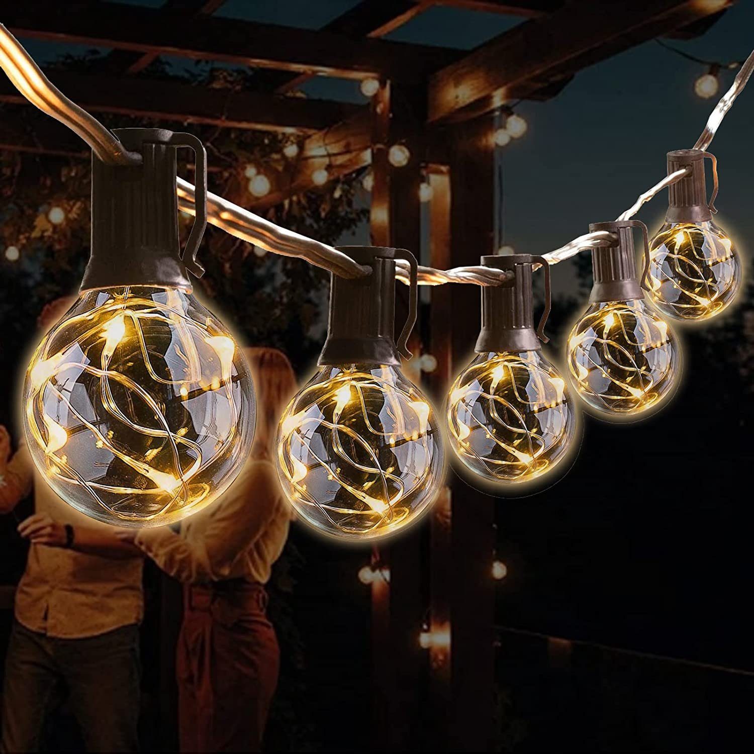interGo Lichterkette »G40 LED Weihnachtsbeleuchtung für Party Deko innen«,  25-flammig, Weihnachtsbeleuchtung für Party Deko innen und außen