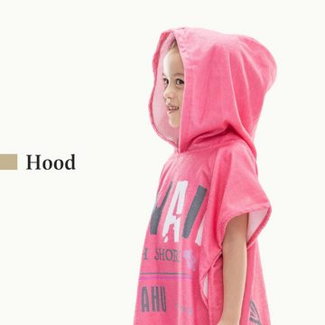 HOMELEVEL Kinderbademantel Kinder Surf/Badeponcho - Handtuch Poncho - Bademantel 4-7 J., Baumwolle