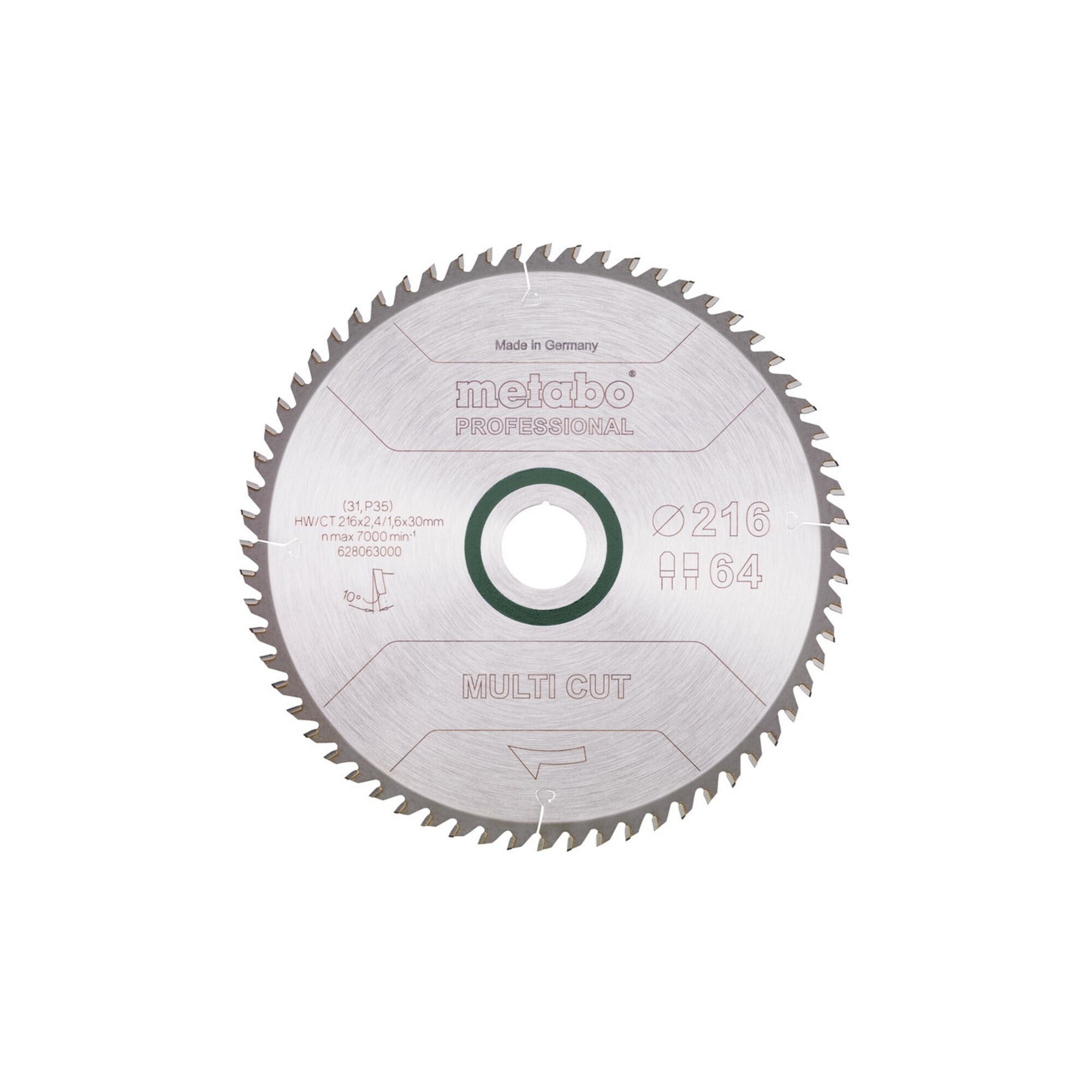 metabo Kreissägeblatt Metabo Sägeblatt "multi cut - professional", 216x2,4/1,6x30, Z64 FZ/TZ
