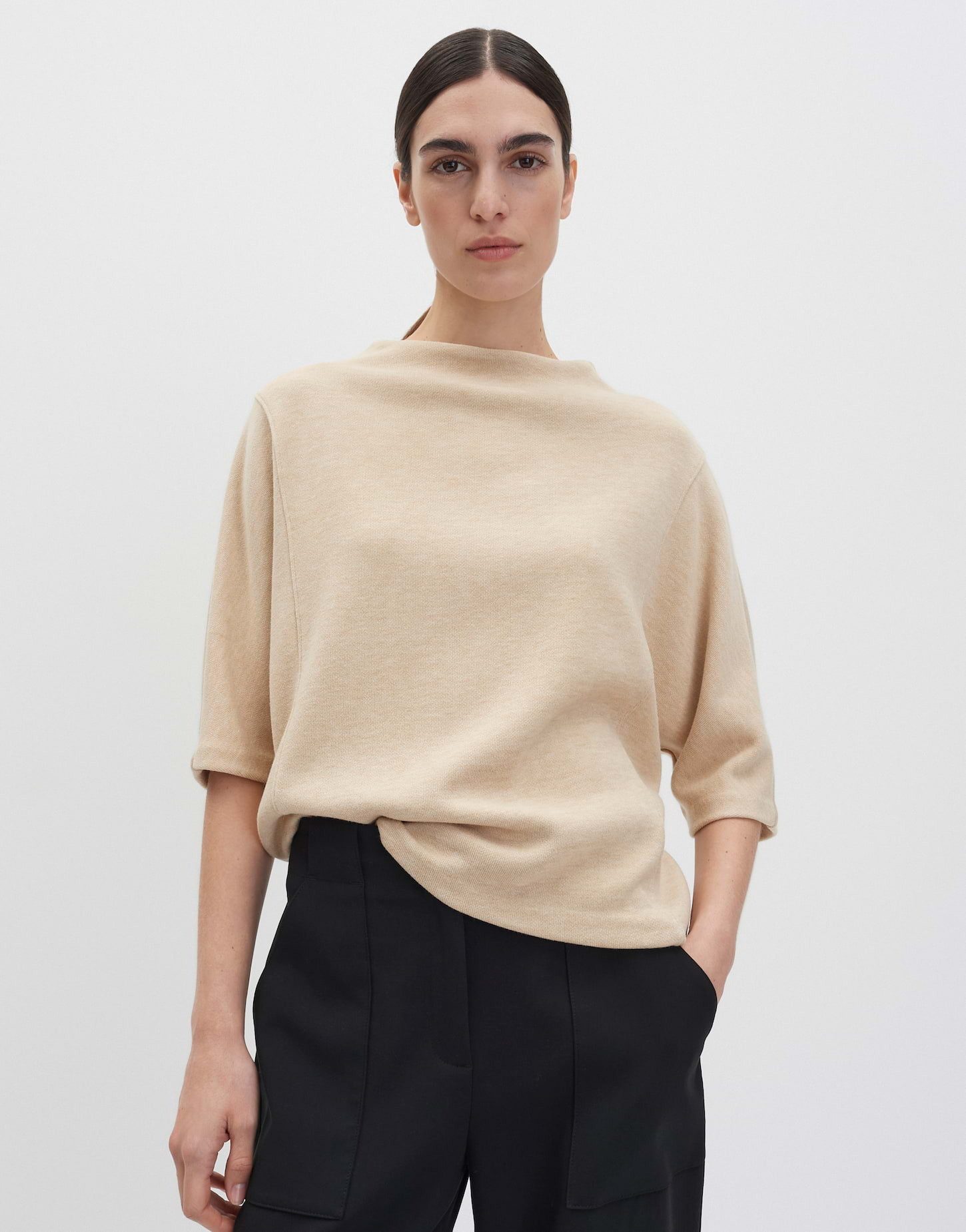 someday Sweatshirt UPIA Loose in Mélange Optik gerader Schnitt, weite Passform, auffällige Teilungsnähte