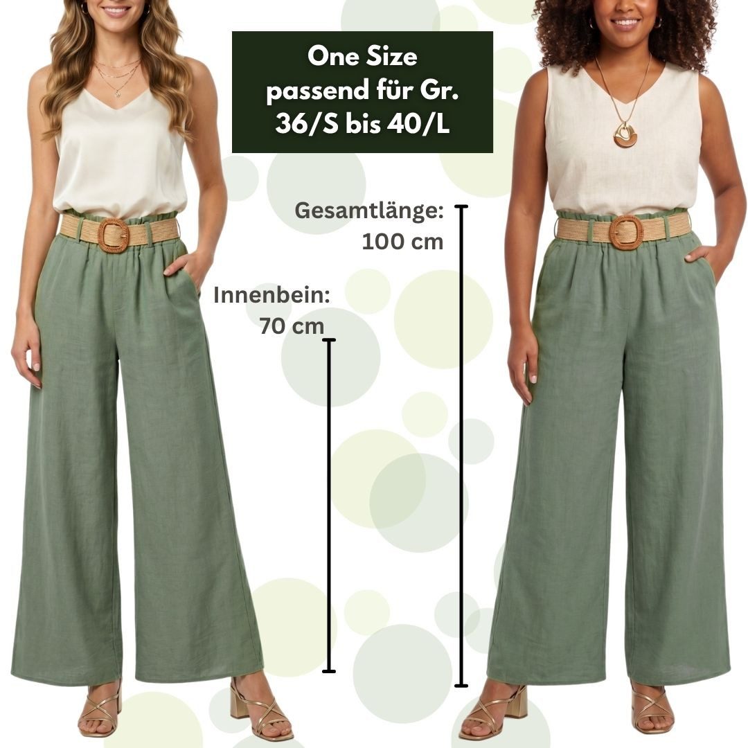 dy_mode Palazzohose Damen High Waist Palazzohose Weitbein Hose Schlupfhose Sommer Strand in Unifarbe, High Waist, mit elastischem Bund – Bild 5 von 5