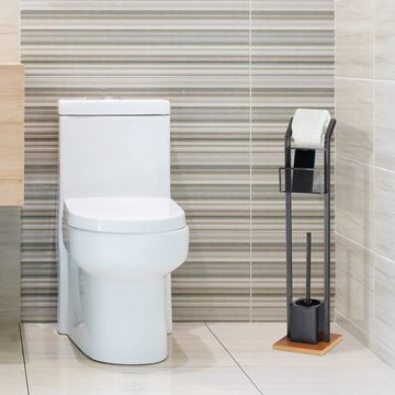 relaxdays Badezimmer-Set WC-Garnitur mit Ablage