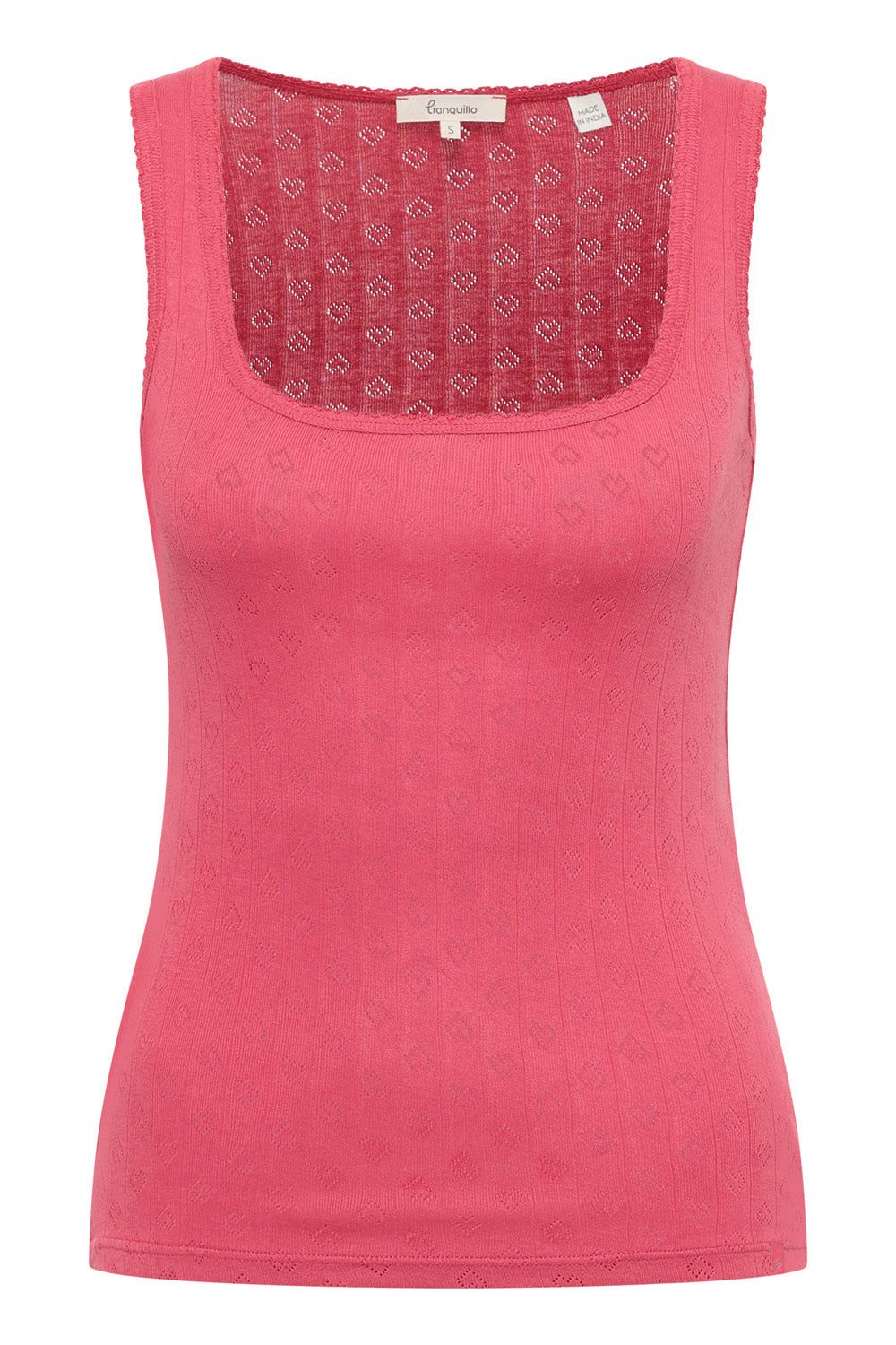 Tranquillo Shirttop Ajour-Top Rosaa aus Bio-Baumwolle Herzchen-Ajour-Muster – Bild 5 von 5
