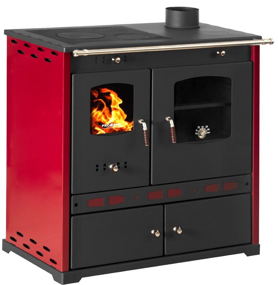 Prometey Kaminofen »EEK A+ Kaminofen mit Backfach und Herdplatte Perfect Eco Lux Rot Rechts Prometey Kaminofen »EEK A+ Kaminofen mit Backfach und Herdplatte Perfect Eco Lux Rot Rechts