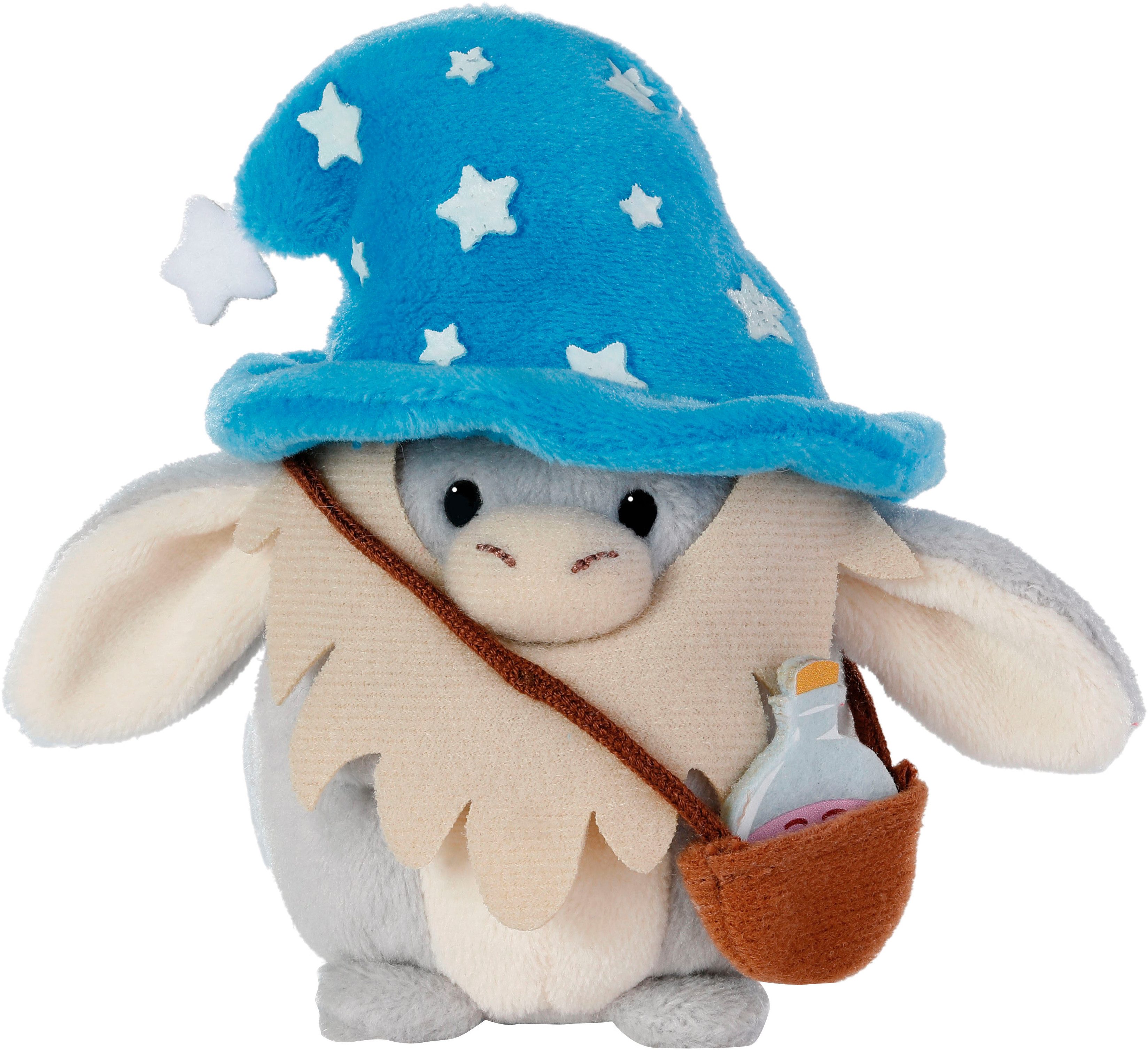 Nici Kuscheltier mymochi, Set Esel Earl 8 cm mit Zaubertrank und Zaubererkostüm, in Geschenkbox