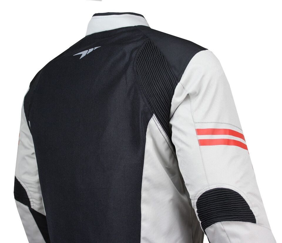 Alpha Speeds Motorradjacke Herren MESH ONE 4-in-1 All-Season Mesh-Jacke in Off-White (Rot-Touch)